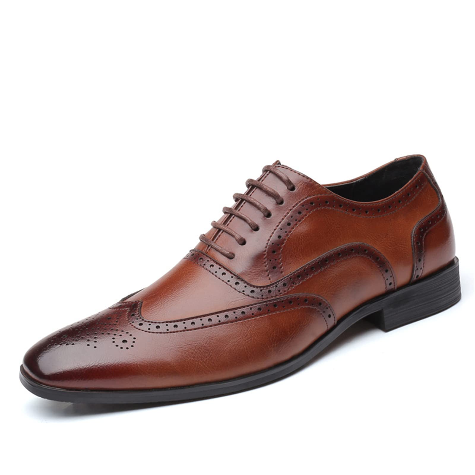 Men's Breathable Carved Business Oxford Dress Shoes - Comfortable Leather Formal Shoes for Office, Wedding & Special Occasions