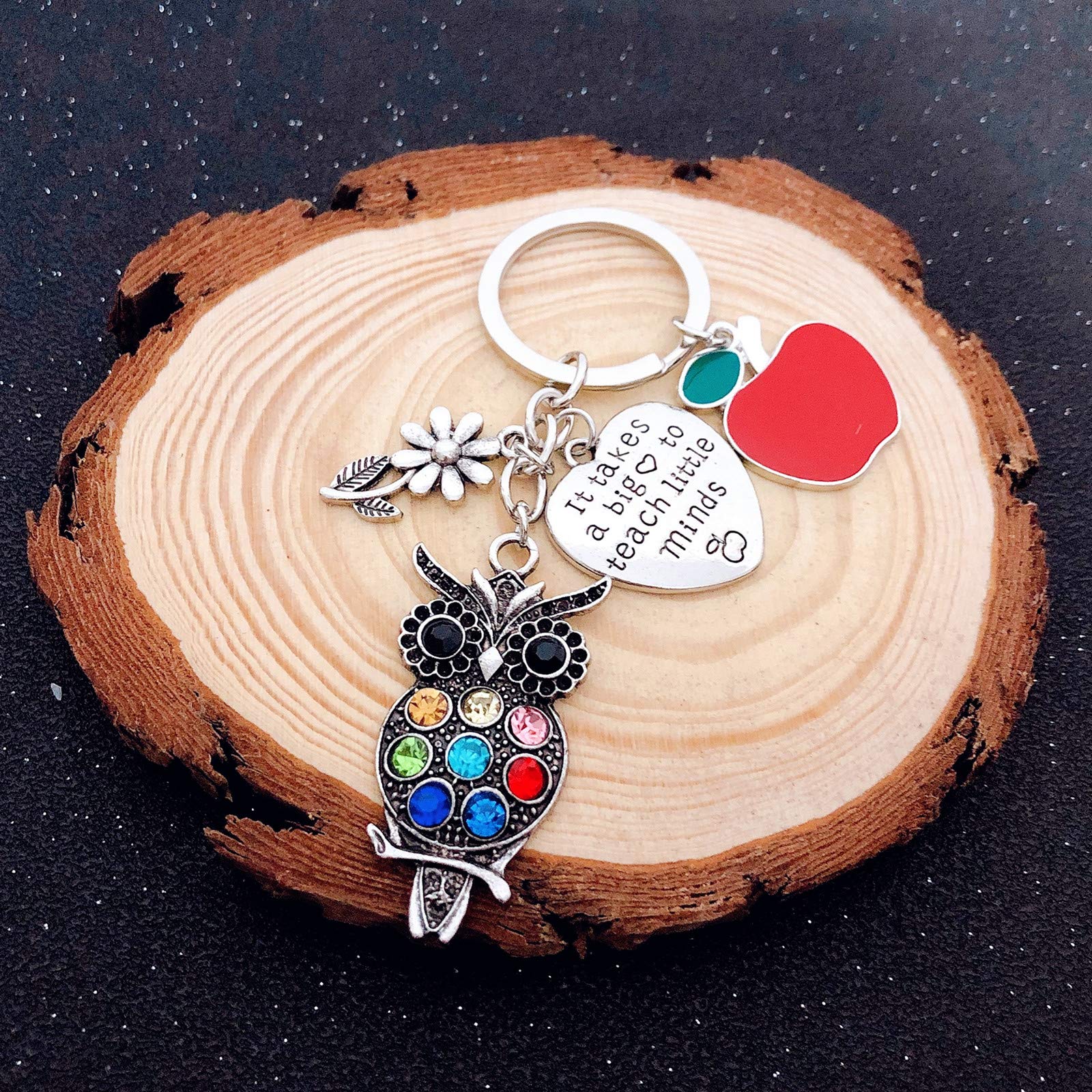 Stainless Steel Teacher Appreciation Keychain - 'It Takes A Big Heart to Teach Little Minds' Engraved Thank You Gift for Educators, Graduation Present | Perfect for Teacher's Day, Retirement, End of Year Gifts & Classroom Rewards