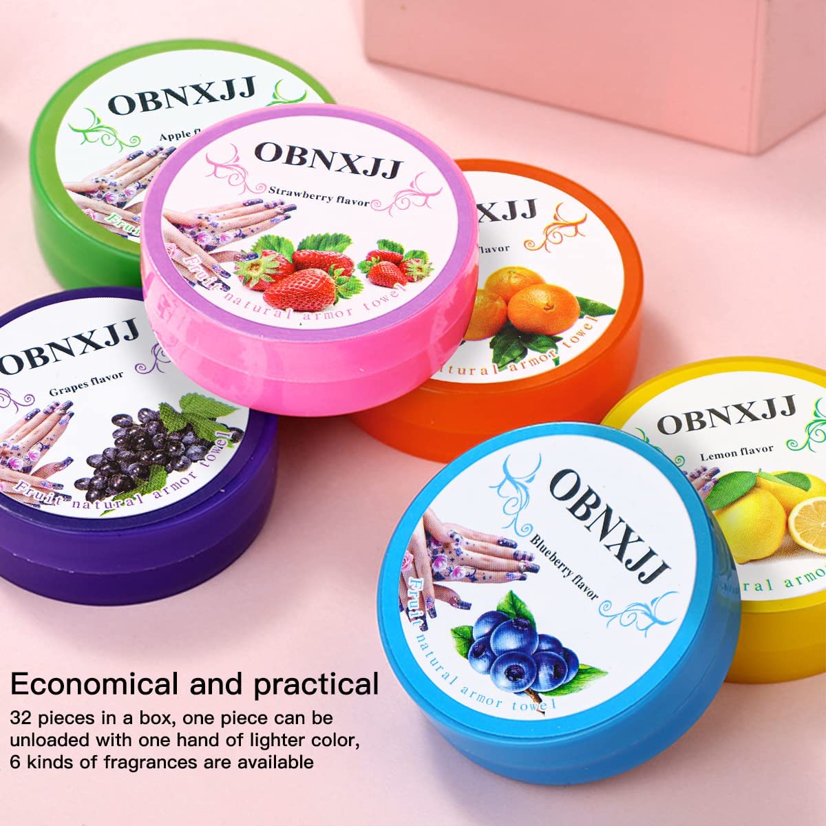 64Pcs Natural Nail Polish Remover Pads - Pre-Soaked Acetone-Free Wipes for On-the-Go & Travel - Lint-Free, Gentle Cuticle Care with No Harsh Chemicals or Odor - Perfect for Manicures, Pedicures, Salon & Home Nail Care