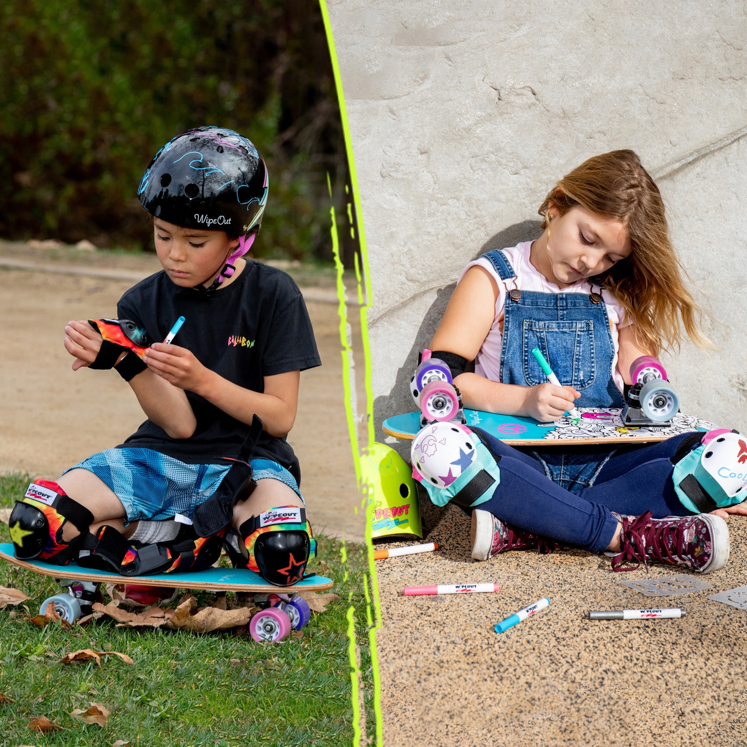 Wipeout™ Dry Erase Skateboards - Whiteboard Skateboard for Kids & Adults - Reusable Drawing & Learning Toy - Perfect for Classrooms, Offices & Creative Play