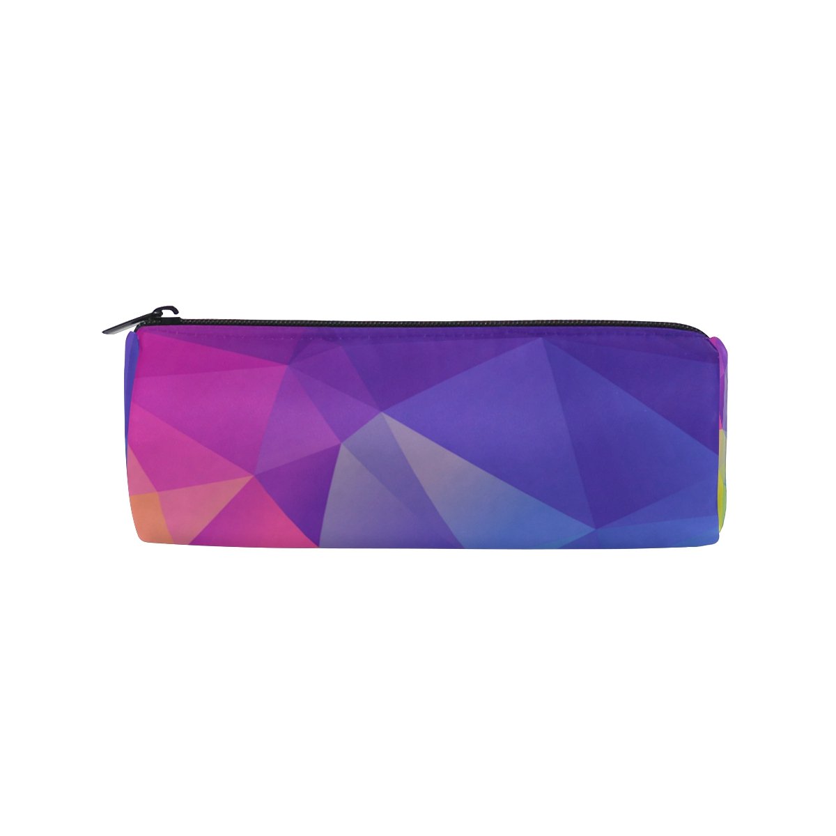 Colorful Rainbow Geometric Triangle Pen Pencil Holder Case - Stylish Cosmetic Makeup Bag & Organizer Pouch for School, Office, and Travel Accessories Storage