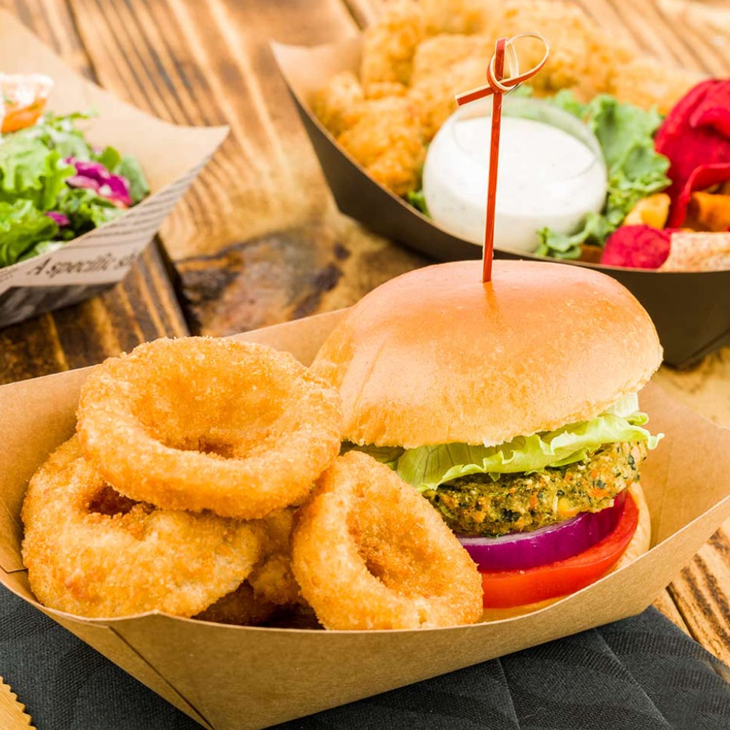 Eco-Friendly Disposable Kraft Paper Food Trays - 100% Biodegradable & Recyclable 3Lb Serving Trays for Hot/Cold Food - Perfect for Picnics, Parties, Camping & Outdoor Events (Pack of 100)