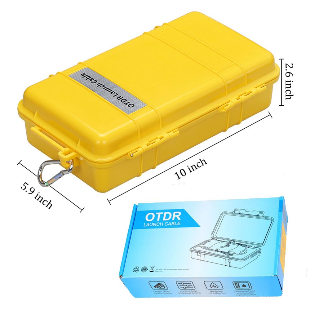 FTTH Fiber Optic Launch Cable - SC/APC to LC/UPC Connectors - 1000m G652D Singlemode 9/125 Fiber - OTDR Testing Cable with Dead Zone Eliminator - Perfect for Network Installation & Maintenance