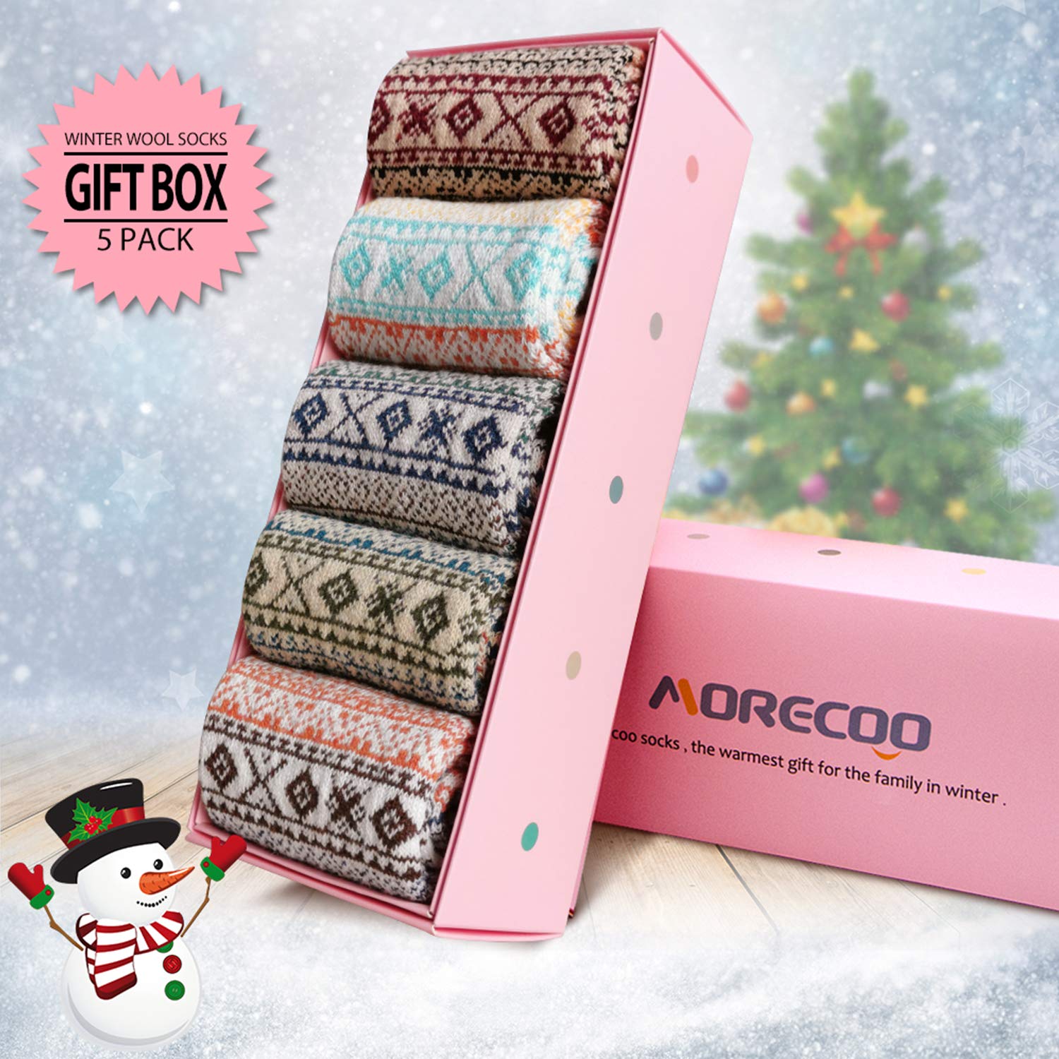 Warm Winter Wool Crew Socks for Women - Soft & Cozy Thick Knit Socks - Perfect Christmas Gifts & Stocking Stuffers - Ideal for Cold Weather, Home Comfort & Holiday Gifting
