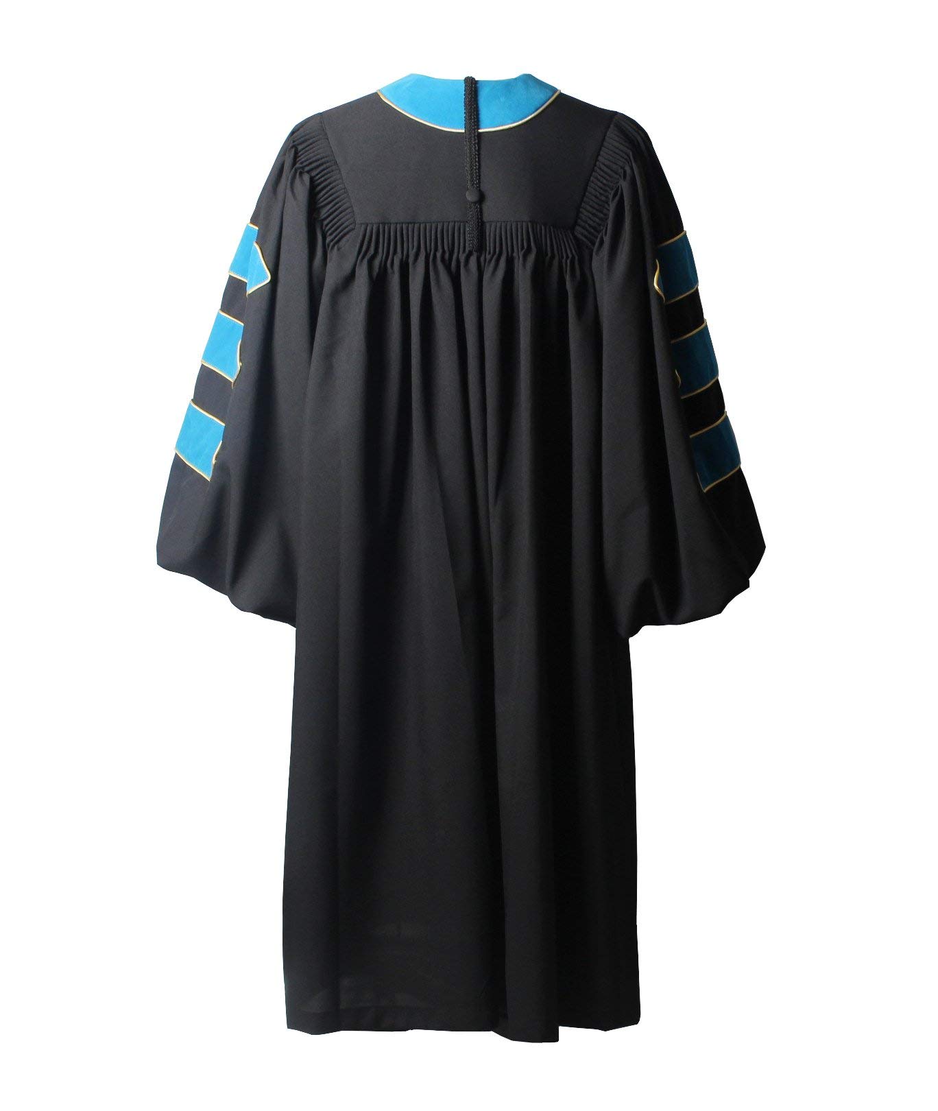 Premium Doctoral Graduation Gown with Velvet Trim - PhD Graduation Regalia for Commencement Ceremonies & Academic Events