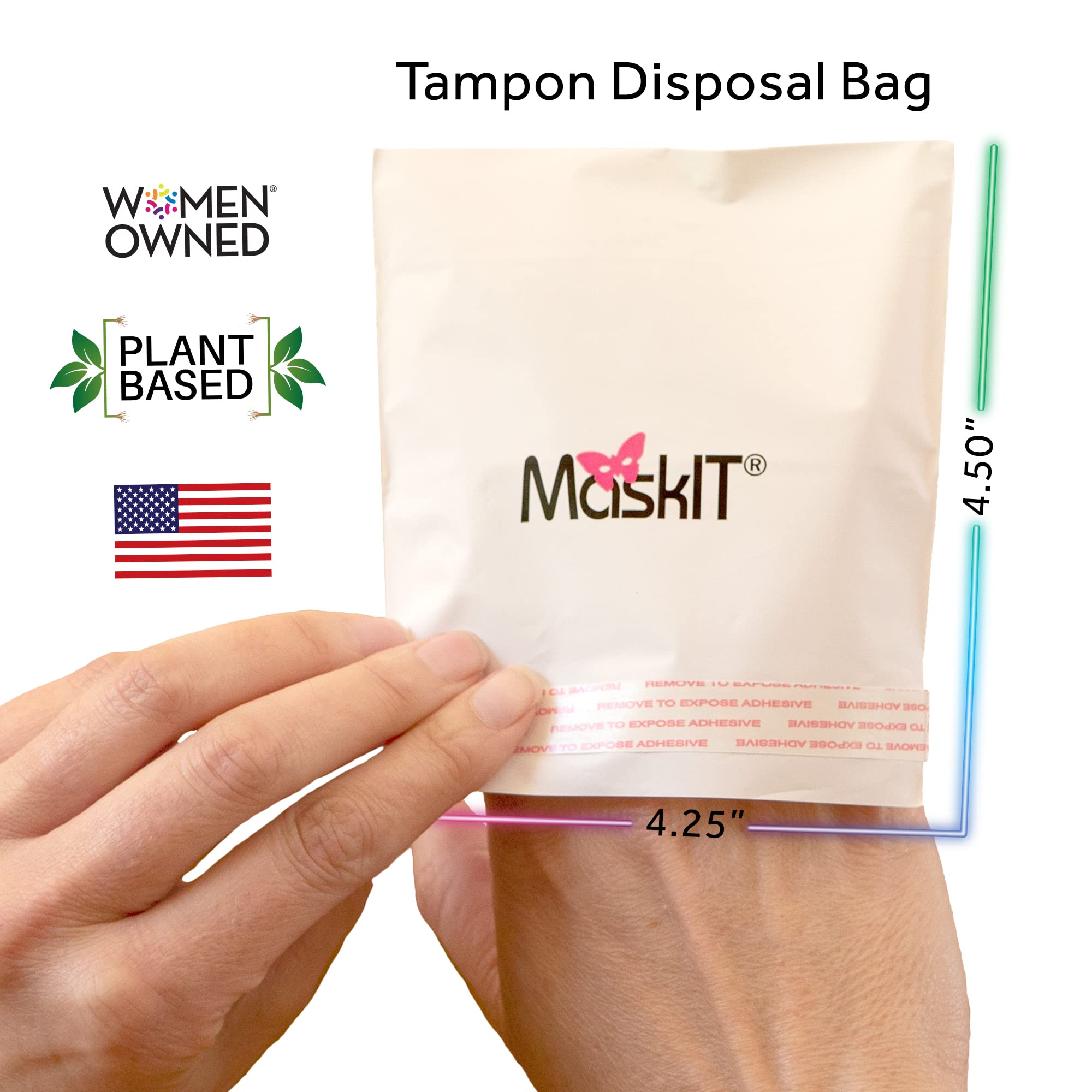 **MaskIT Plant-Based Tampon Disposal Bags – 26 Count, Eco-Friendly & Discreet Sanitary Pouch for Home, Travel, Gym & On-The-Go Use**