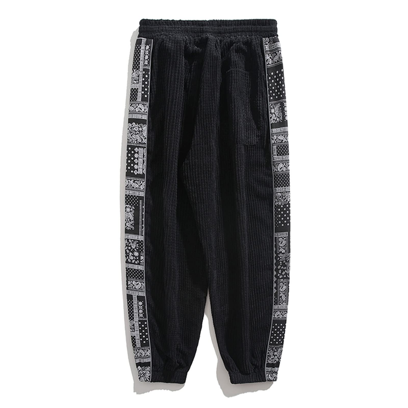Men's Casual Corduroy Sweatpants with Drawstring & Elastic Waist - Loose Fit Sport Pants for Spring & Summer - Perfect for Jogging, Gym, Lounge & Everyday Wear