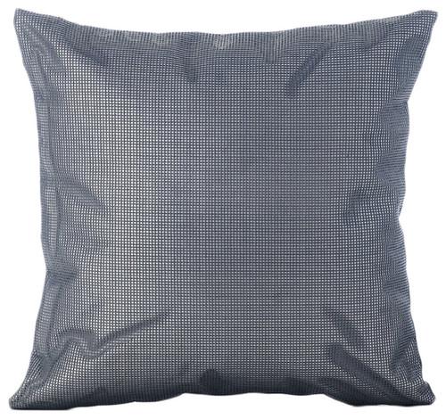 Gray Faux Leather Decorative Euro Sham Pillow Cover - Modern Luxury Bedroom Decor for Sofa, Couch & Headboard Accent