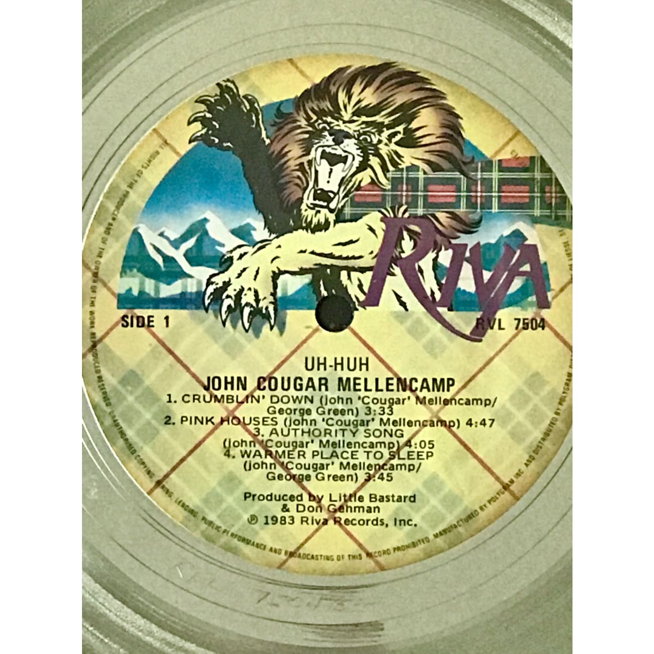 John Cougar Mellencamp Uh Huh 2x Platinum Album Award - Vintage Music Collectible for Fans & Display in Home, Office or Music Room