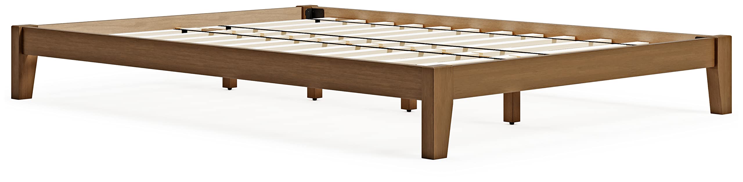 Signature Design by Ashley Tannally Modern Wood Youth Platform Bed Frame - Full Size, Light Brown Finish - Perfect for Kids & Teens Bedrooms, Dorm Rooms & Small Spaces
