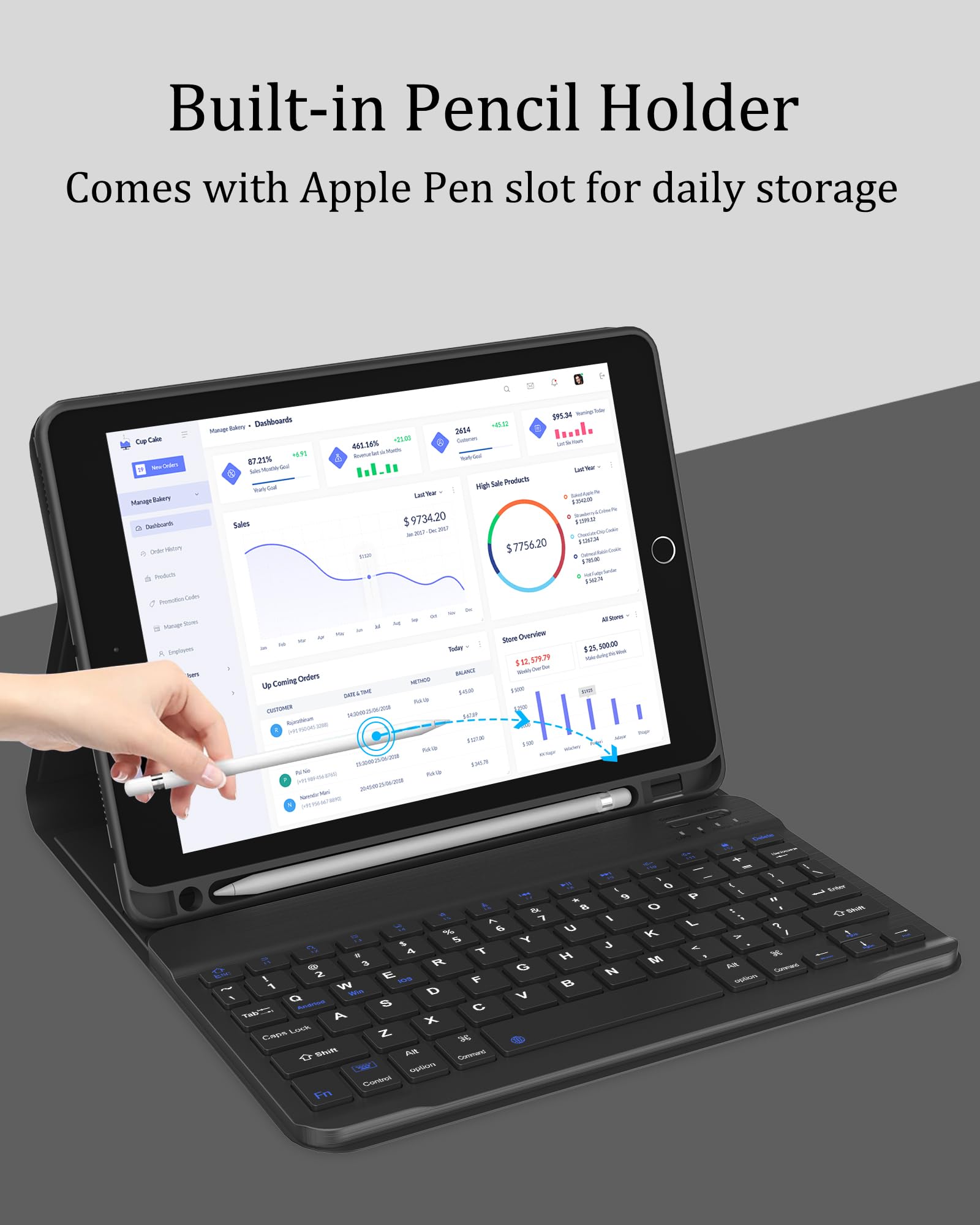 Premium Detachable Wireless Keyboard Case for iPad 9th/8th/7th Gen 10.2