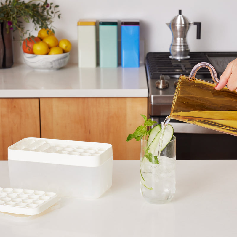 Premium W&P Ice Ball Box & Tray Set - White | Durable Acrylic Ice Cube Mold for Whiskey, Cocktails & Home Bar | Perfect for Entertaining, Gifts & Party Accessories
