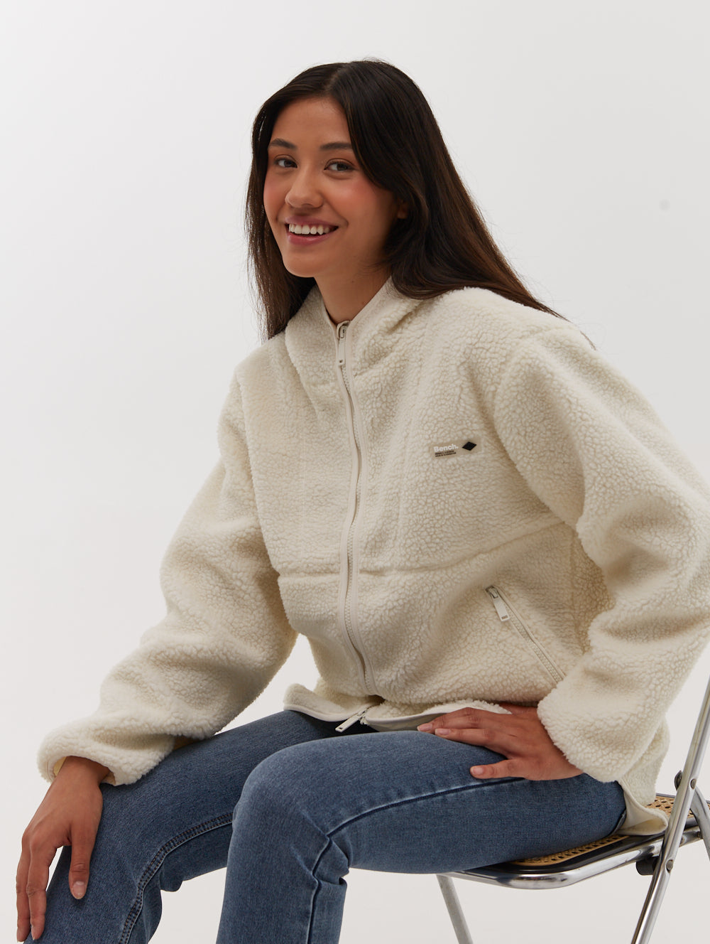 Brilli Women's Longline Sherpa Jacket - Cozy Fleece Lined Winter Coat for Outdoor Activities & Casual Wear