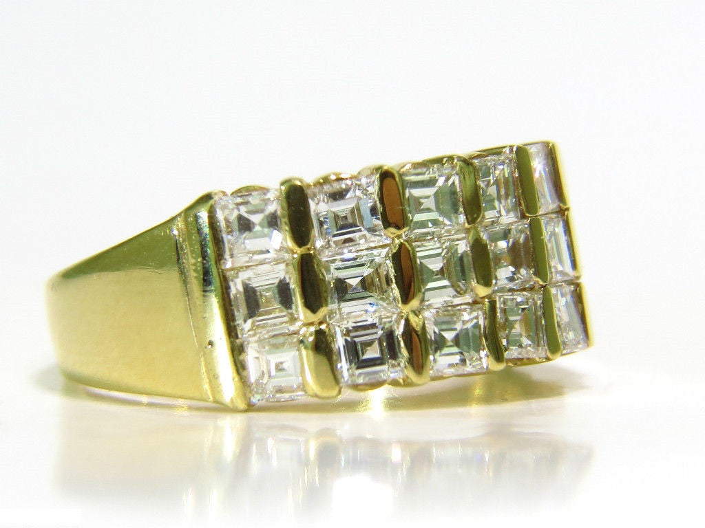 2.50CT Ascher Cut Square Diamond Band Ring in 14K Gold - G/H Color VS Clarity for Women's Wedding & Anniversary Jewelry Gift