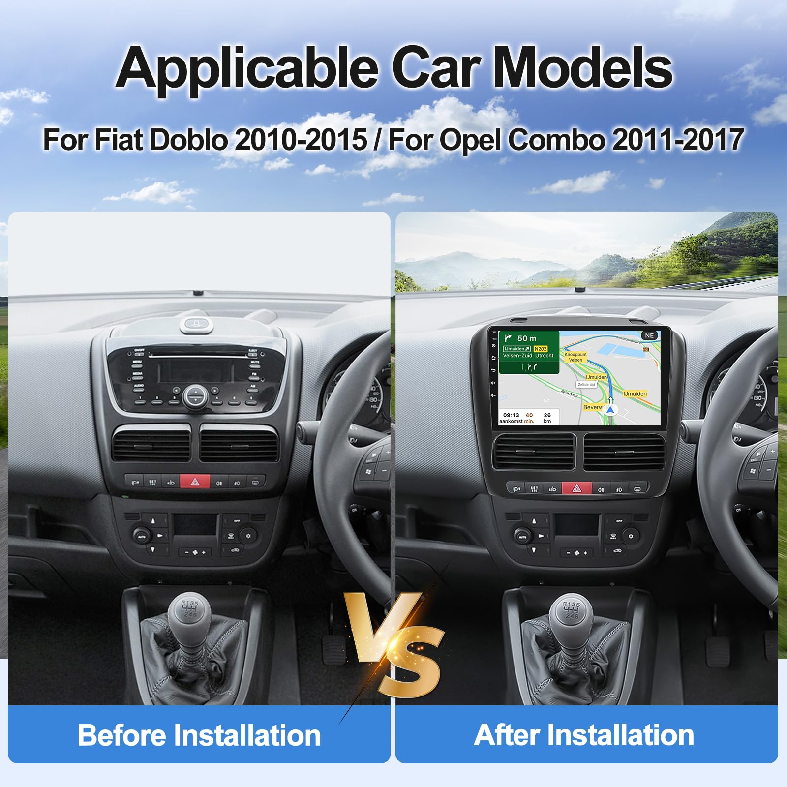 2G+64G Android 13 Car Stereo for Opel Vauxhall Combo & Fiat Doblo | 9