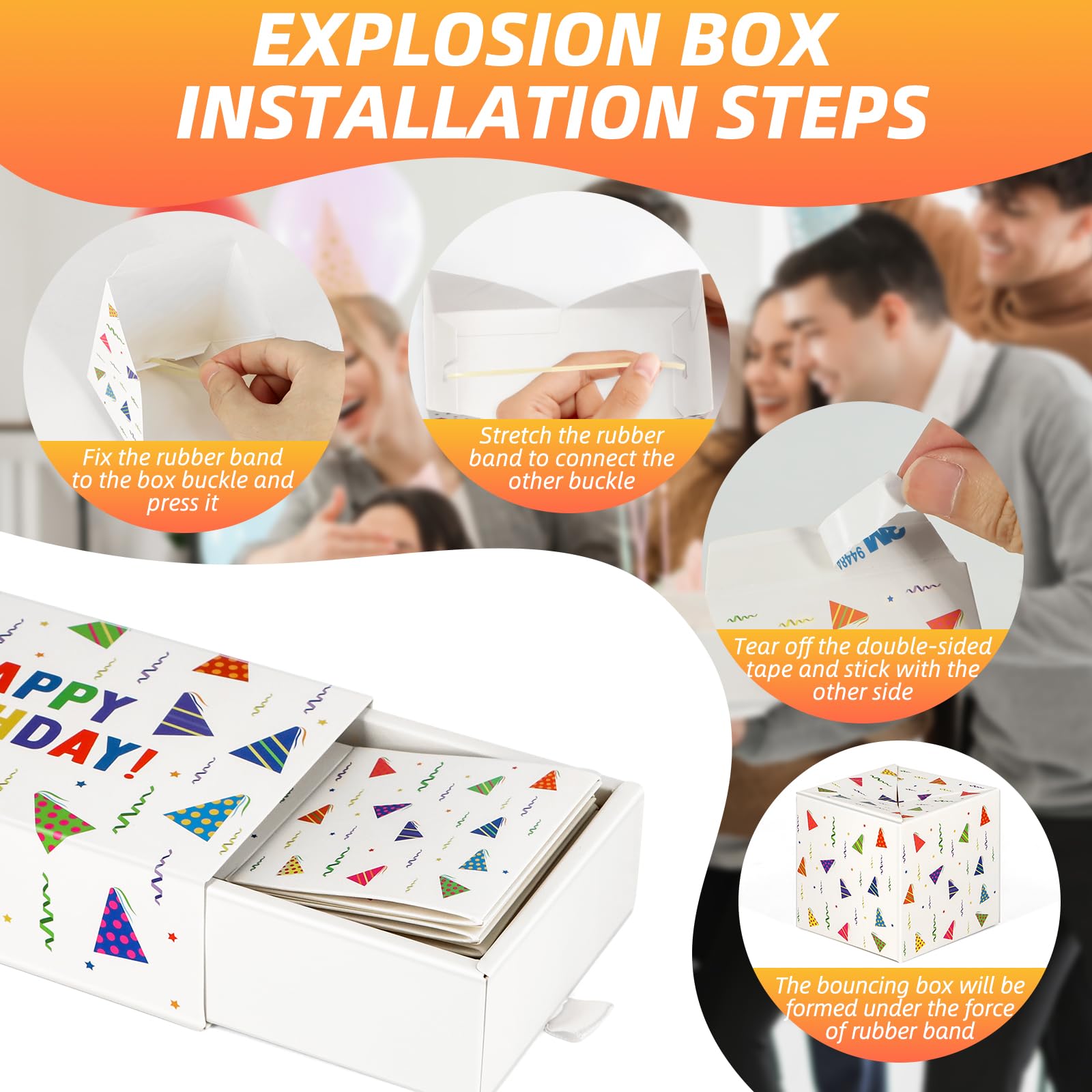 Money Explosion Gift Box - Surprise Birthday Cash Box with Confetti Pop Out for Women, Men & Kids | Perfect for Birthdays, Graduations, Anniversaries & Special Occasions