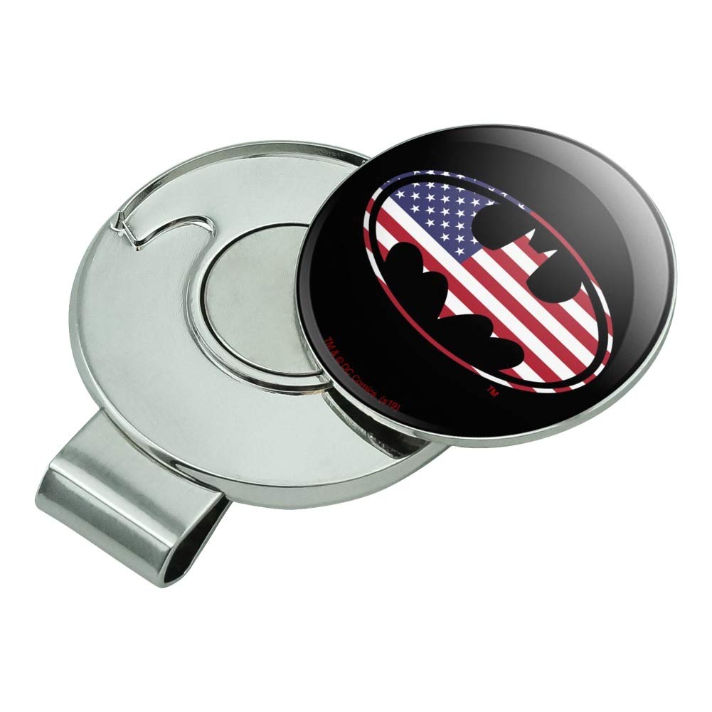 Batman USA American Flag Shield Logo Golf Hat Clip with Magnetic Ball Marker - Stylish Golf Accessory for Fans & Patriotic Golfers
