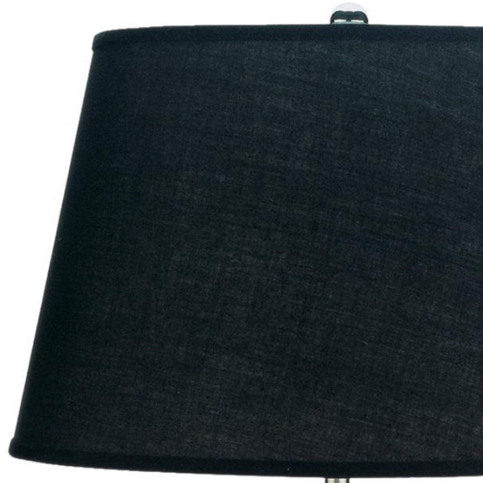 Benjara 2-Pack Black and Silver Metal Table Lamps with Fabric Drum Shade - Modern Bedside Lighting for Bedroom, Living Room, or Office