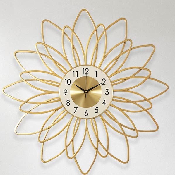 Stylish Gold Wall Clock for Living Room & Dining Room - Modern Decorative Hanging Clock for Home Office Decor | Perfect for Farmhouse, Bedroom, and Kitchen Wall Decor