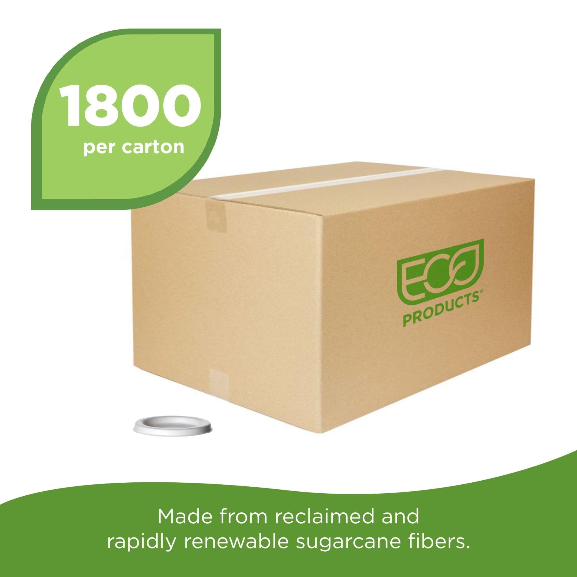 Eco-Friendly EP-SPCLID4 Lids for 4oz Sugarcane Portion Cups - 36 Packs of 50 - Perfect for Restaurants, Cafes & Takeout Food Containers