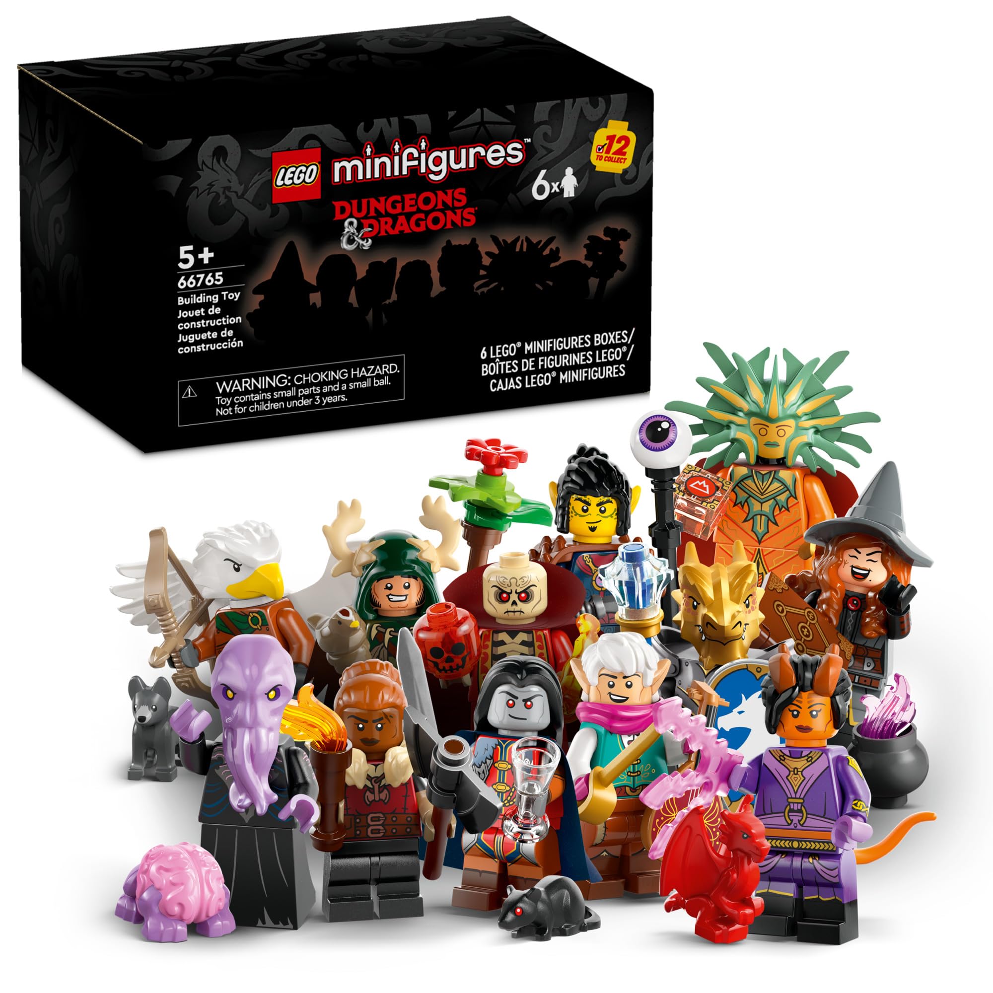 LEGO Minifigures Dungeons & Dragons 6 Pack - Collectible Building Toy for Kids & Adults Ages 5+ - Fantasy Adventure Playset - Perfect Gift for D&D Fans (Set 66765) - Great for Roleplaying Games & Display Collections
