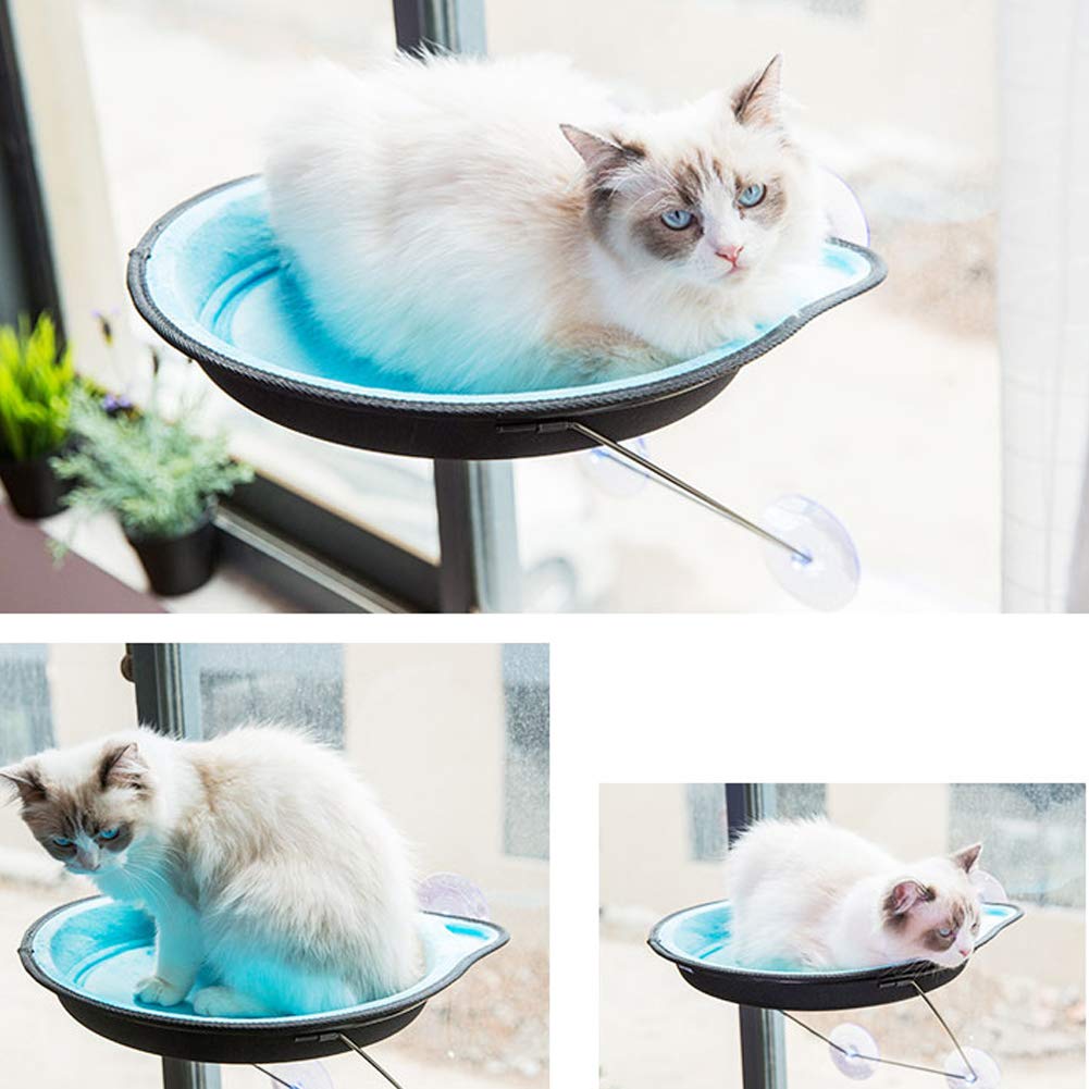Cat Window Hammock with Suction Cups - Space Saving Hanging Bed for Cats Up to 33 lbs - 360° Sunbath Perch & Cozy Resting Seat - Perfect for Sunny Windows & Indoor Cat Lounging