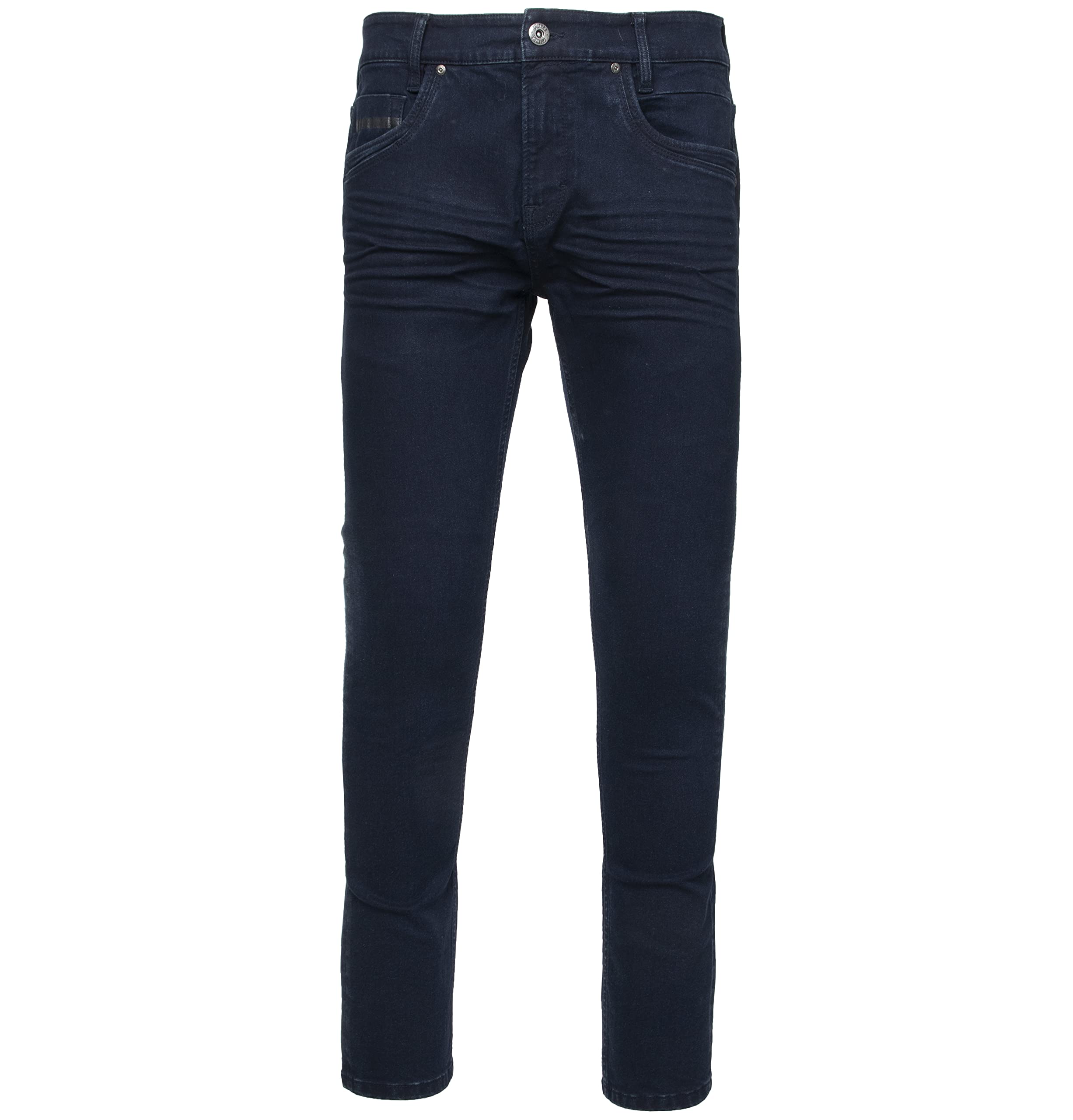 **CULTURA AZURE Men's Stretch Denim Jeans - Washed Tapered Fit for Big & Tall - Blue & Black (36W x 32L) | Casual Comfort for Everyday Wear, Work & Weekend Outings**