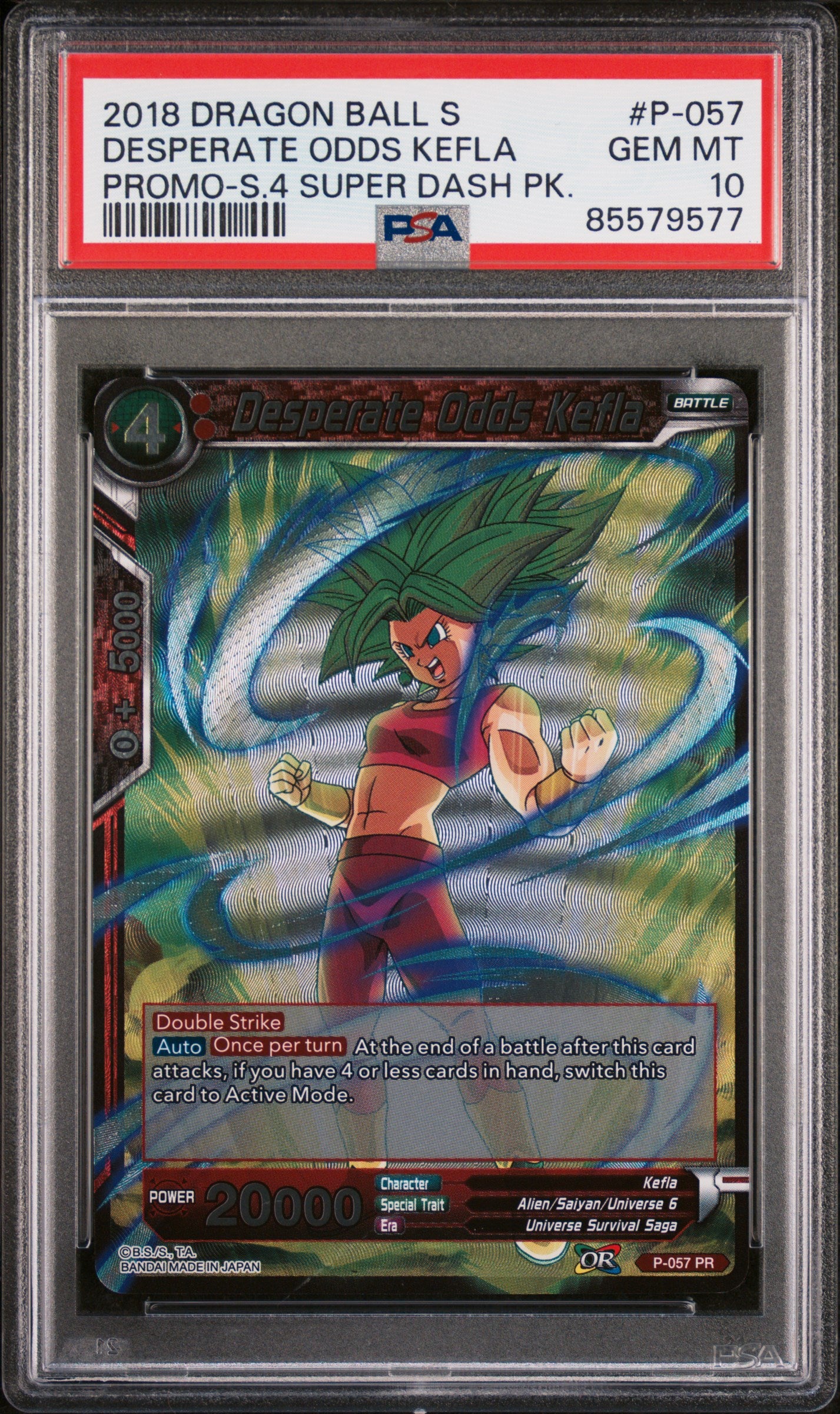 2018 Dragon Ball Super Desperate Odds Kefla #P 057 PSA 10 Graded Card - Collectible Anime Trading Card for Fans & Display