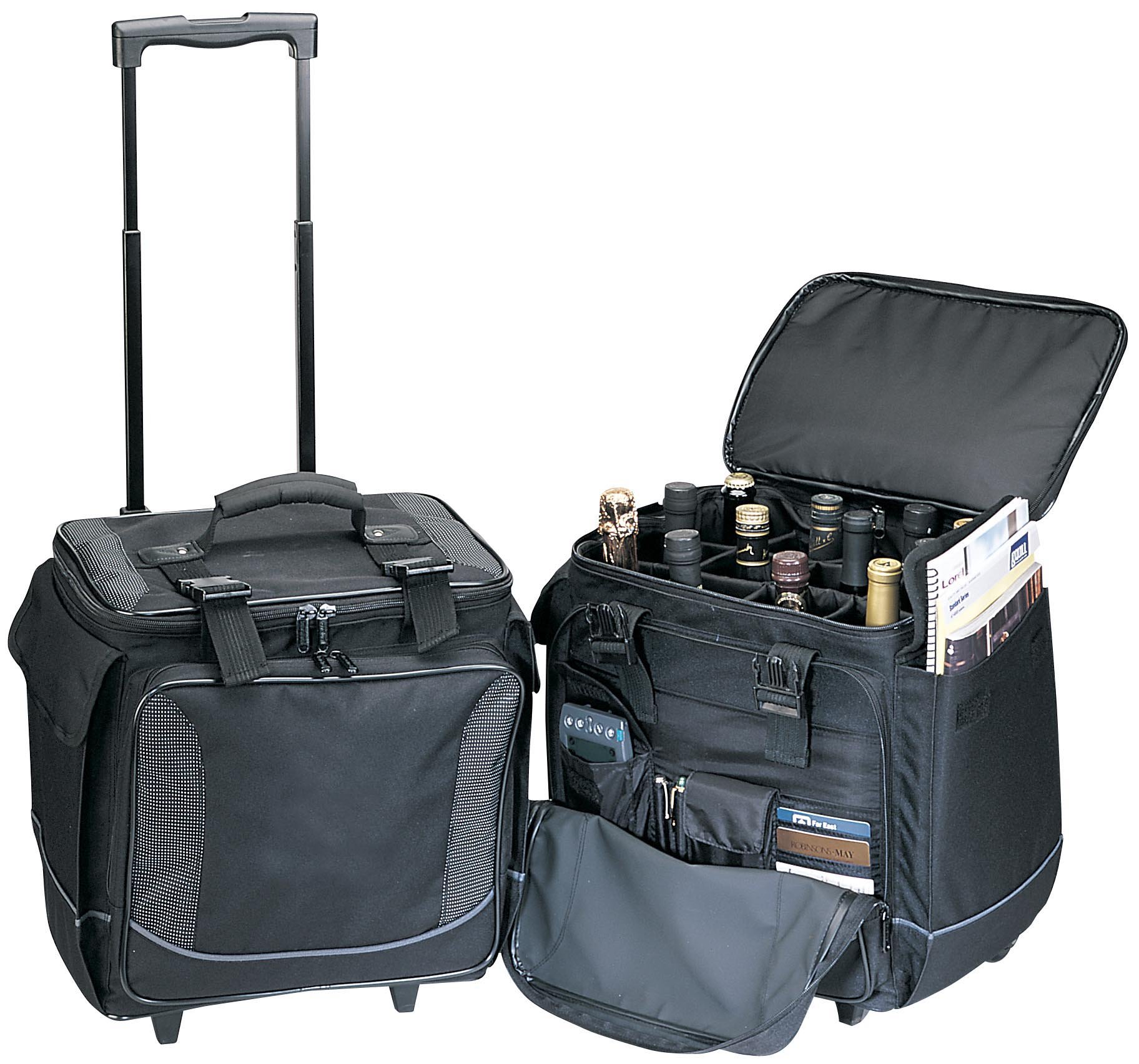 12 Bottle Wine Cooler Bag - Insulated Portable Limo Style Carrier for Picnics, Parties & Outdoor Events (Black)