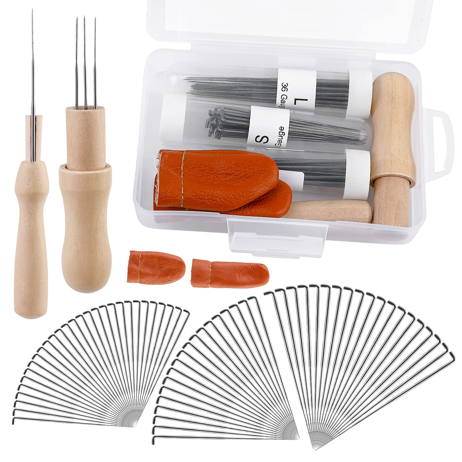 Mayboos 74-Piece Wool Felting Needle Set with 3 Sizes - Professional & Beginner Needle Felting Tools Kit for DIY Crafts, Sculpting & Fiber Art Projects