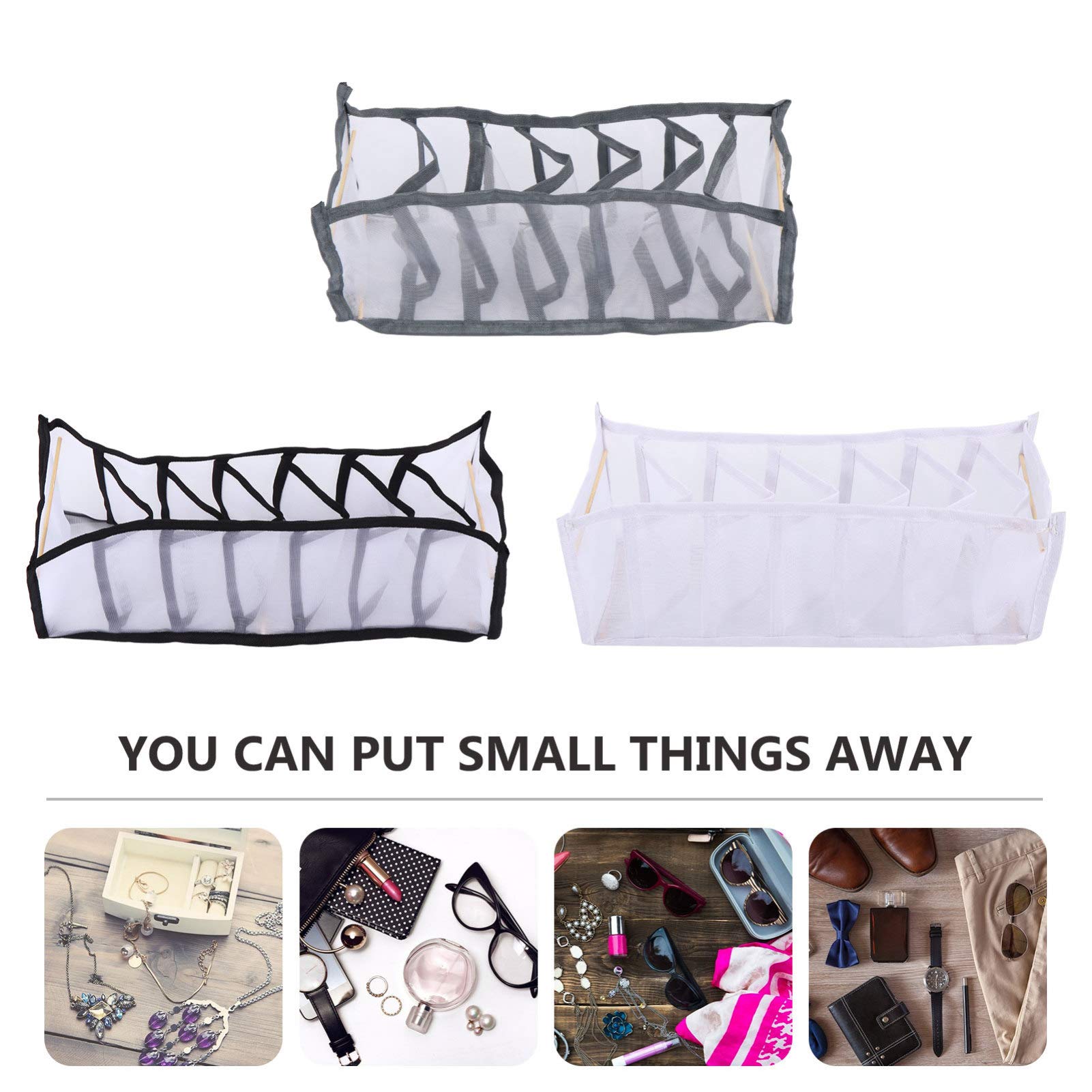 Cabilock 3-Piece Underwear Storage Box Set - Nylon Drawer Organizer for Panties, Bras & Underpants | Perfect for Closet, Dresser & Travel Organization