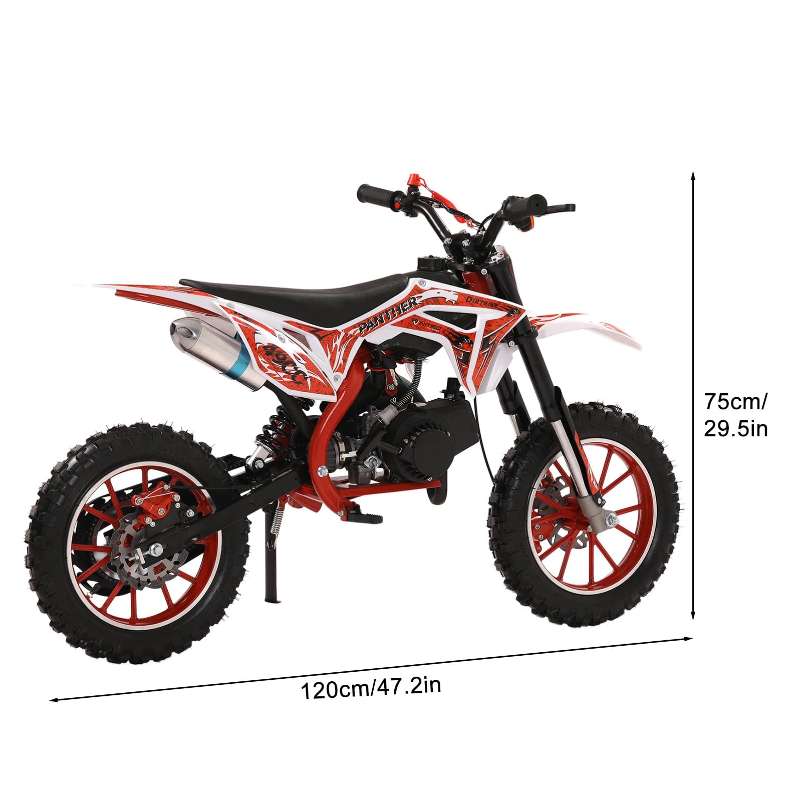 **49CC Kids Dirt Bike - Gas-Powered 2 Stroke Mini Motocross Bike for Boys & Girls Ages 13+ | 10