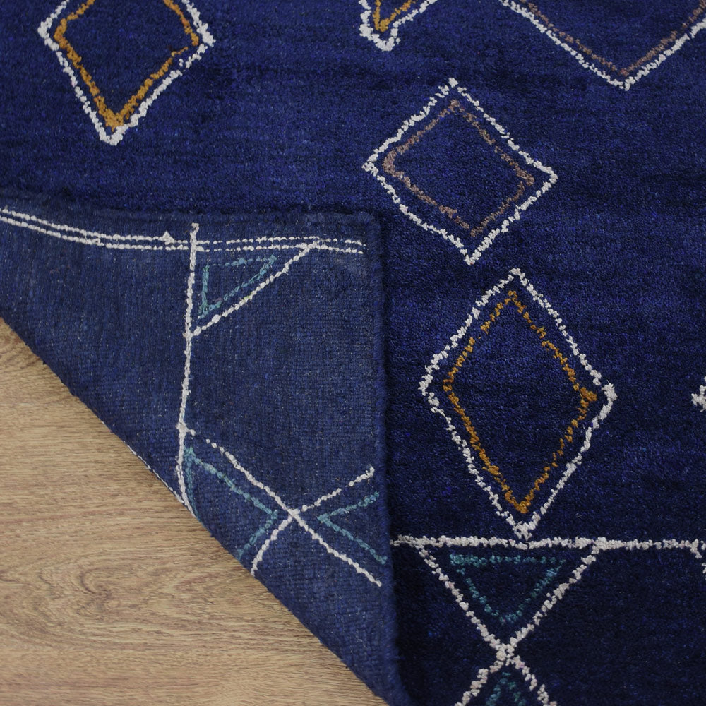 Handmade Quad Hand Knotted Wool Rug - Premium Bohemian Style Area Rug for Living Room, Bedroom & Dining Room Decor