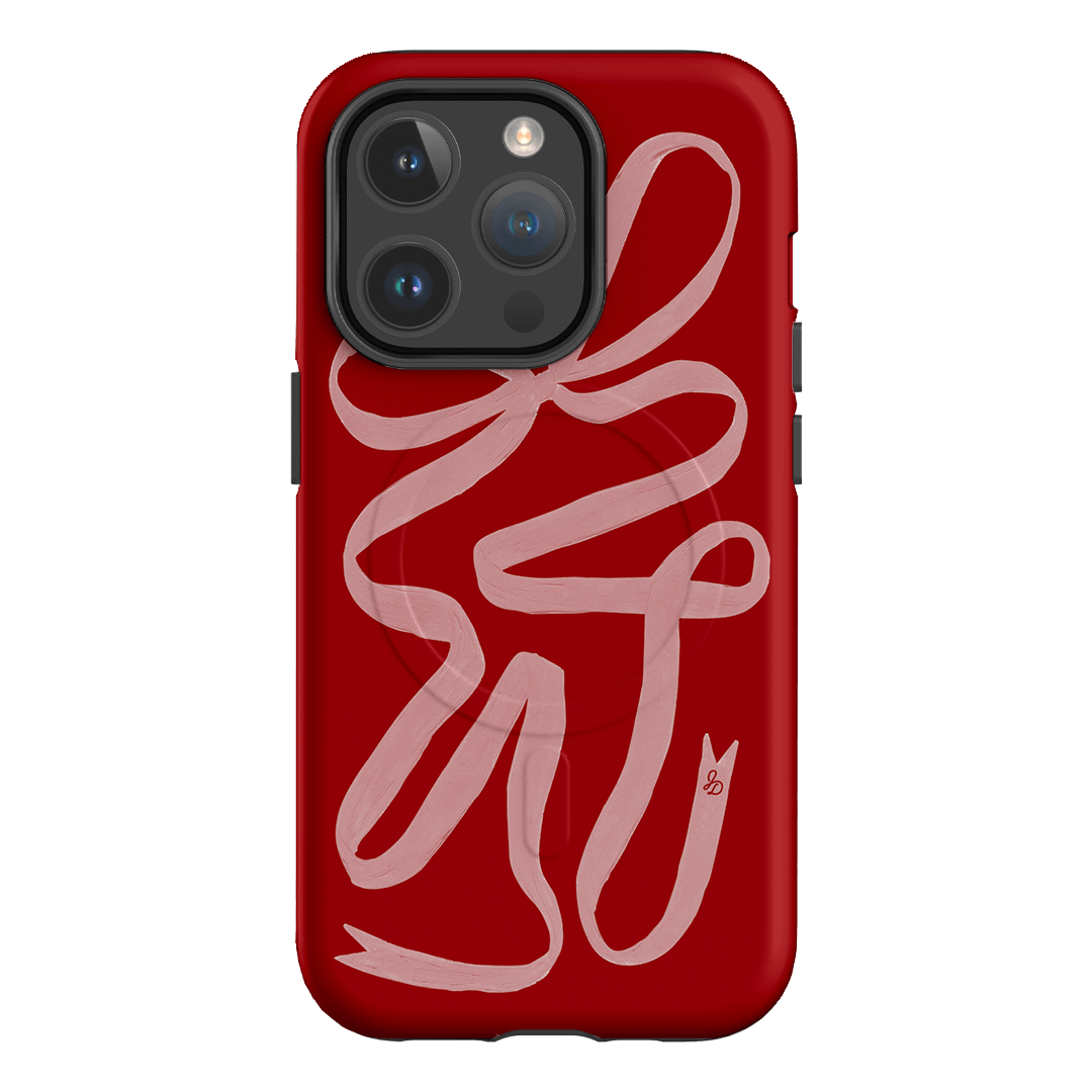 Cupid's Bow Ribbon Phone Case for iPhone & Samsung - Elegant Valentine's Day Gift for Her, Romantic Couple Accessory | Perfect for Dating, Anniversaries & Special Occasions