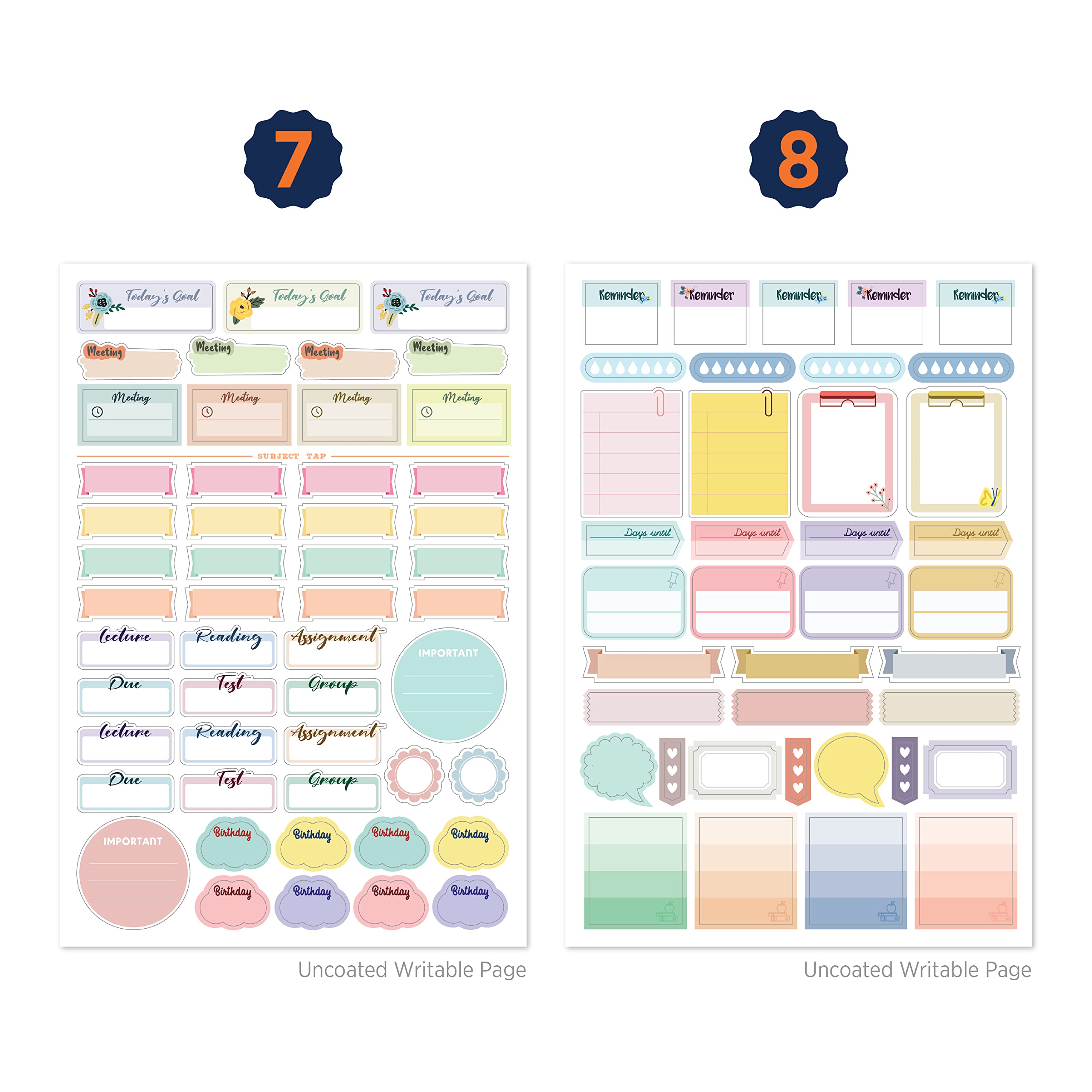 Back to School Teacher Planner Stickers - Cute Happy Planner Productivity Stickers for Students, Educators & Homeschoolers - Perfect for Classroom Organization, Lesson Planning & DIY Planners