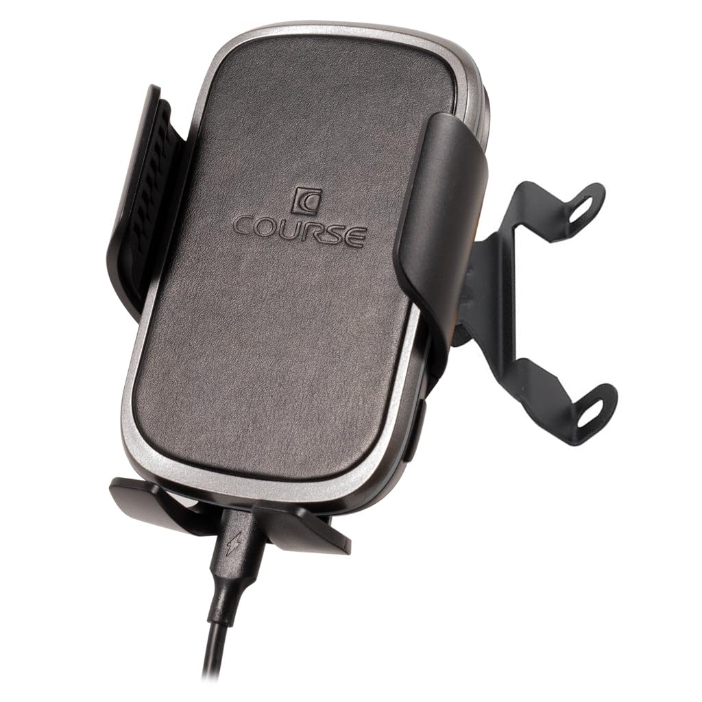Course Motorsports DirectFit Automatic Gripping Wireless Charging Car Phone Mount Holder for Ford F250 F350 F450 F550 (2014-2016) - Black | Hands-Free Charging for Road Trips & Daily Commutes