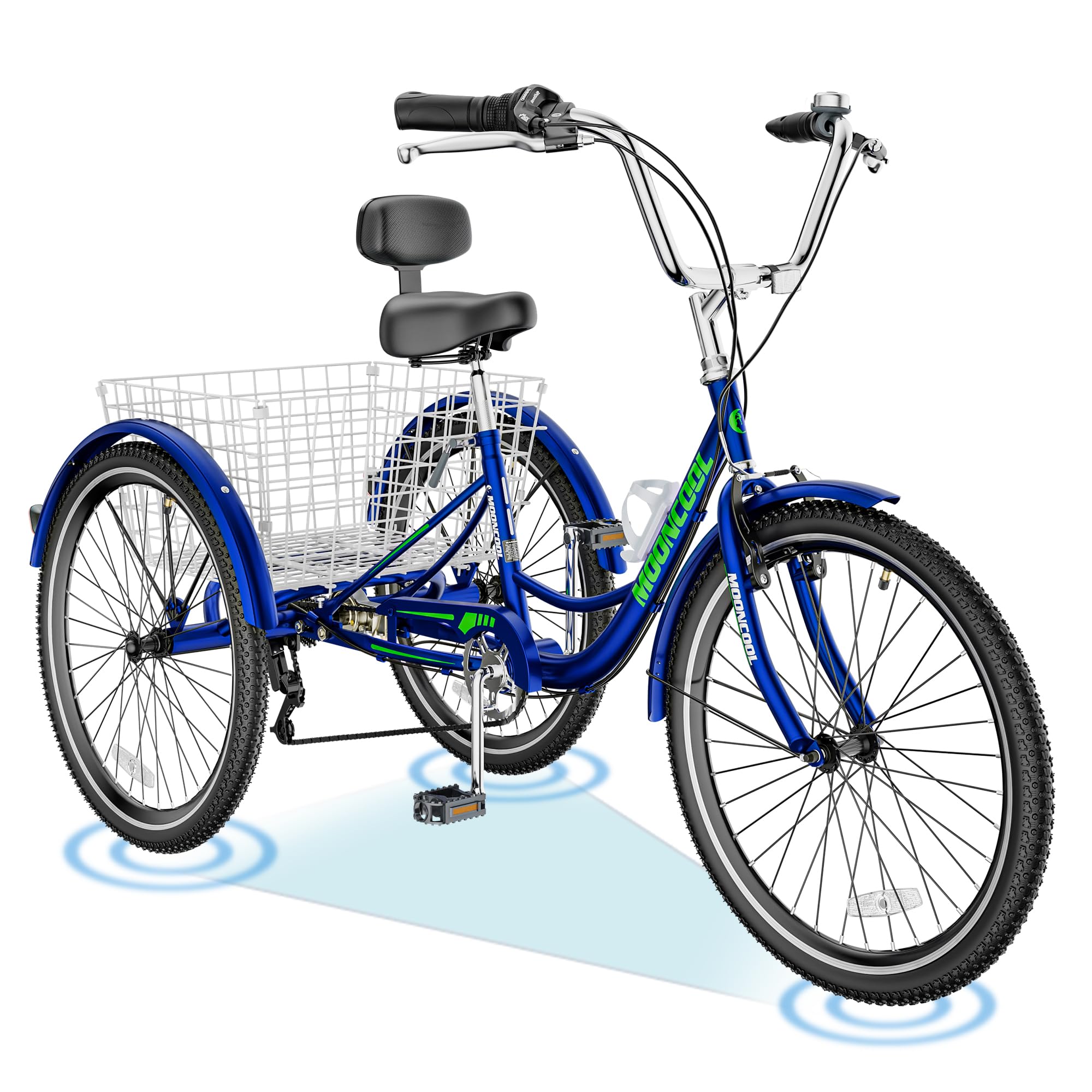 ABORON Adult Tricycle 3-Wheel Bike for Men & Women - Double-Wall Alloy Wheel Rims - Comfortable Outdoor Exercise & Leisure Riding - Perfect for Park Trails, Neighborhood Cruising & Senior Mobility