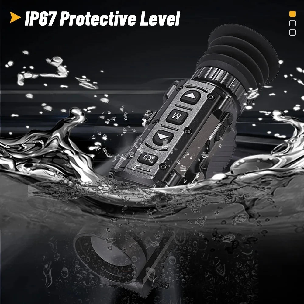 Thermal Imaging Monocular with Laser Rangefinder - IP67 Waterproof, Pseudo Color & Heat Detection - Perfect for Hunting, Wildlife Observation, and Security Surveillance
