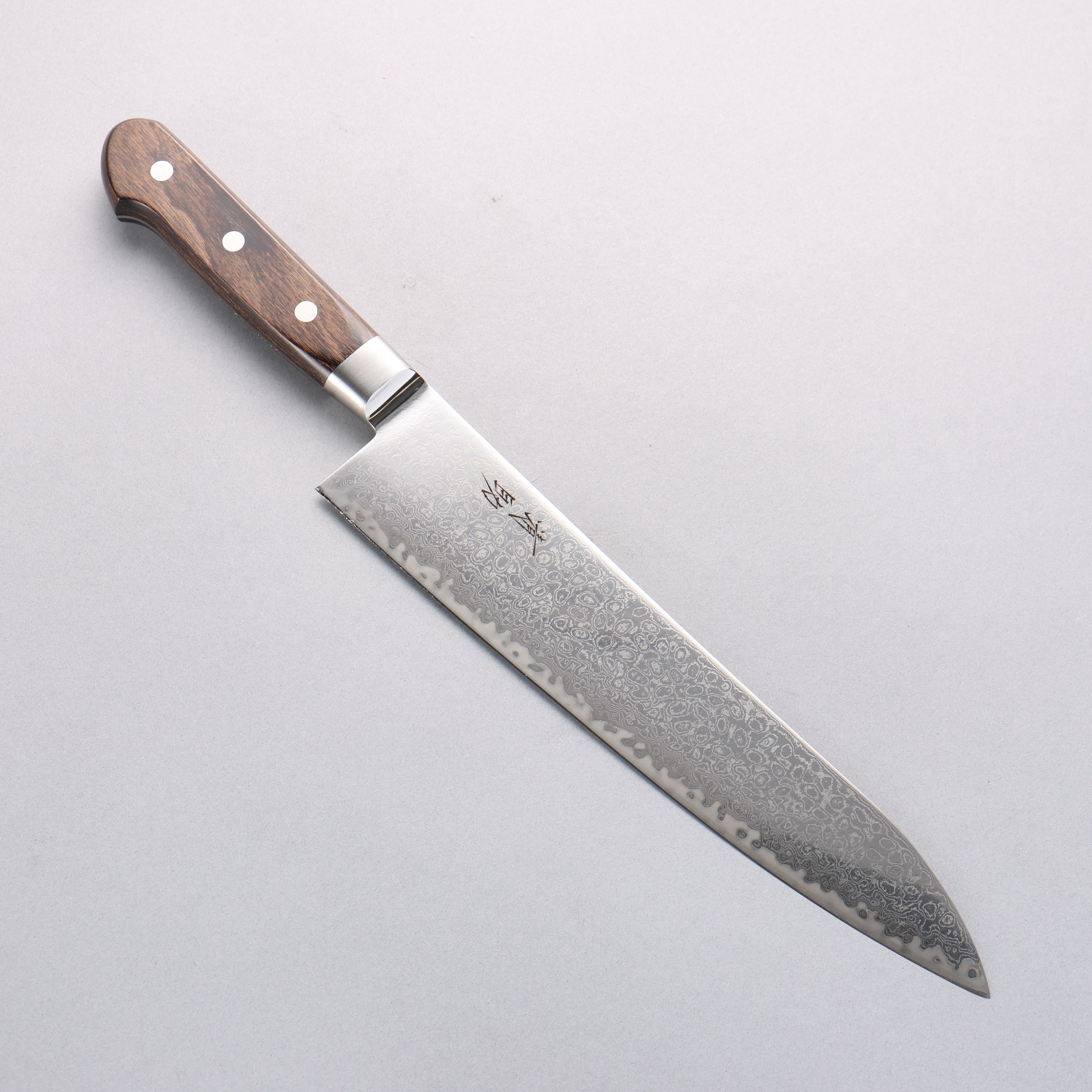 Seisuke Kagami2 AUS10 Damascus Gyuto Knife 240mm - Mirrored Finish, Brown Pakka Wood Handle - Professional Japanese Chef Knife for Slicing, Dicing & Precision Cooking