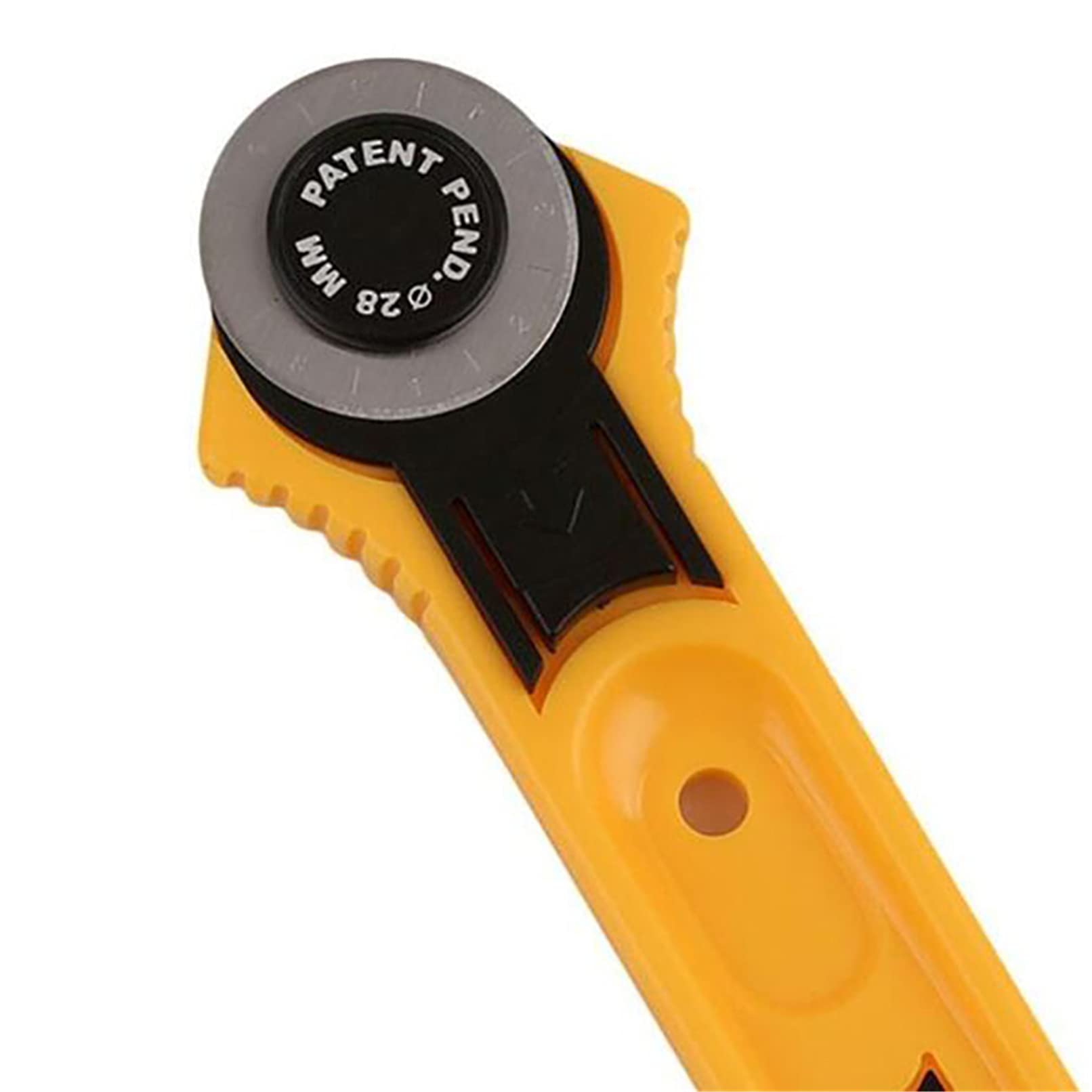 Sevenfly Rotary Fabric Cutter - Professional Round Cutting Knife for Sewing, Quilting & Crafting - Ergonomic Yellow Blade for Precise Fabric Cutting - Perfect for DIY Projects, Dressmaking & Scrapbooking