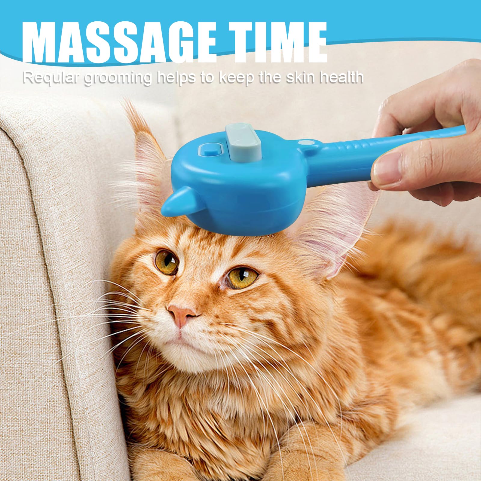 4-in-1 Pet Steam Spray Brush with Handle - Rubber Massage Dog & Cat Grooming Brush with Release Button for Long & Short Hair - Perfect for Bathing, Shedding Control & Coat Detangling (Pink) - Ideal for Home Pet Grooming & Professional Use