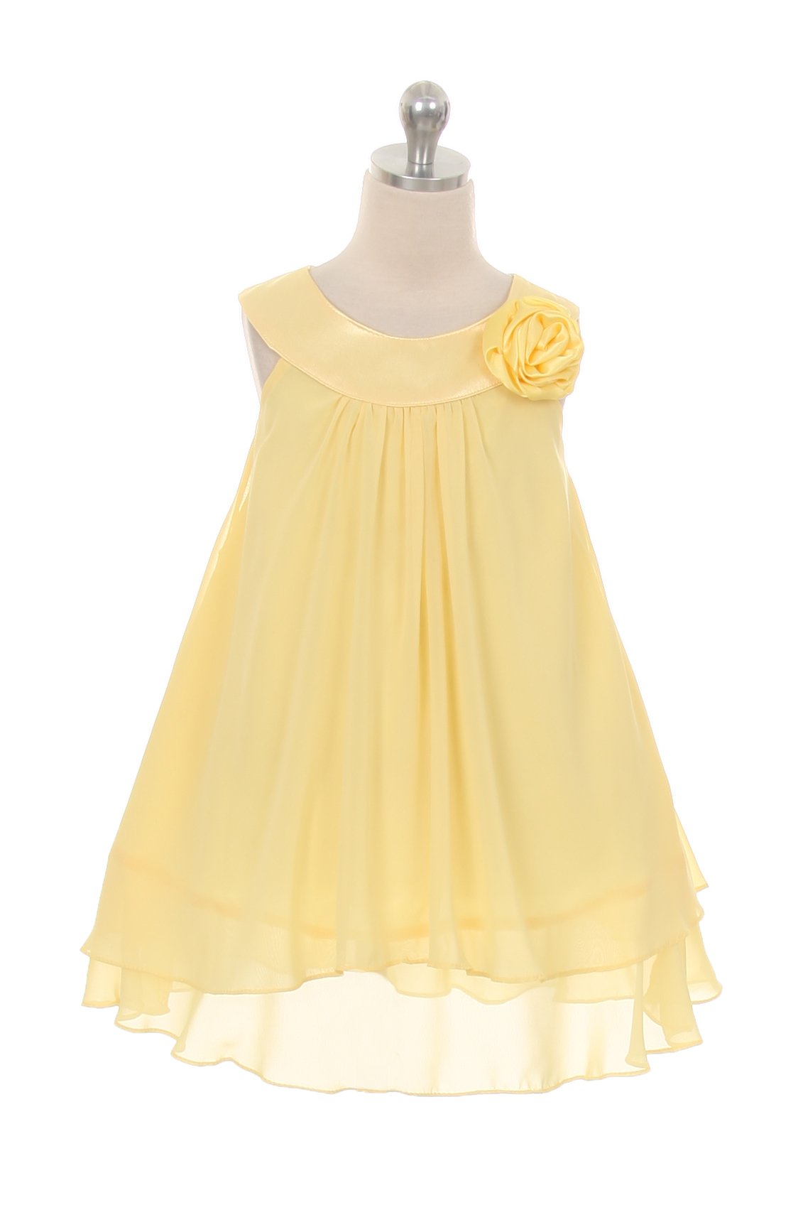 Elegant Chiffon Dress with Satin Neckline - Women's Flowy Summer Party Dress for Weddings, Cocktails & Special Occasions