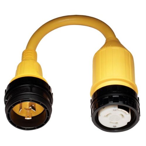 Marinco 117A 50A Female to 30A Male Pigtail Adapter - Heavy Duty Marine & RV Power Cord Converter for Boats, Campers, and Outdoor Power Supply