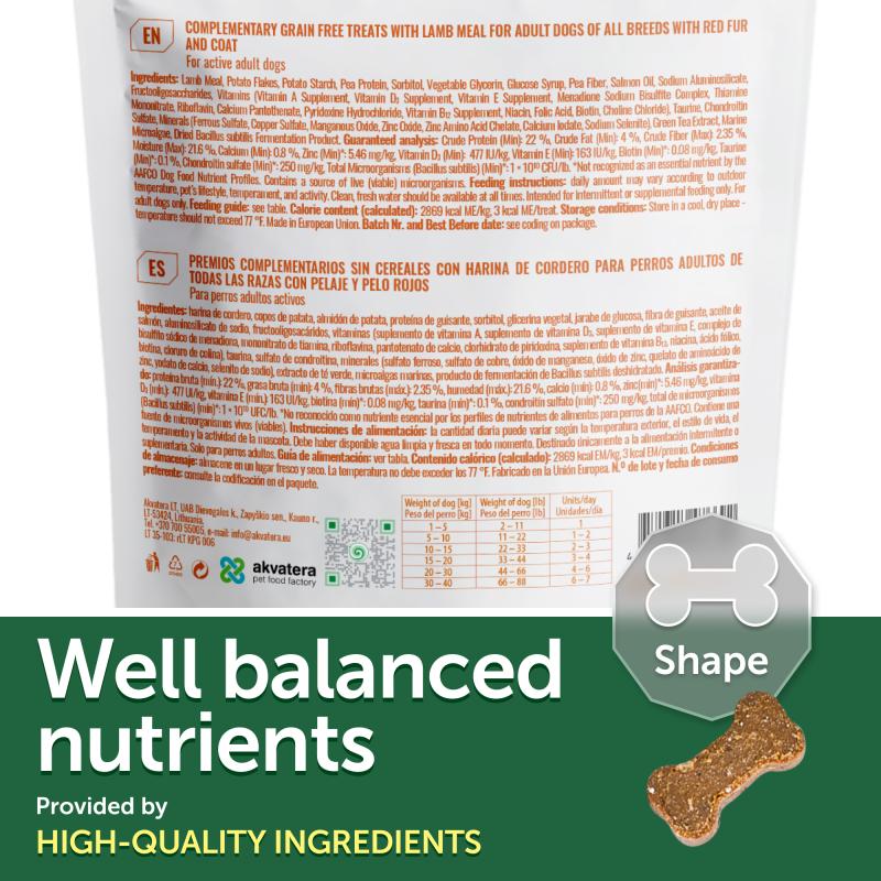 Premium Lamb Flavored Adult Dog Treats for Energy & Endurance - High Protein Training Snacks for Active Dogs | Perfect for Hiking, Running & Outdoor Adventures