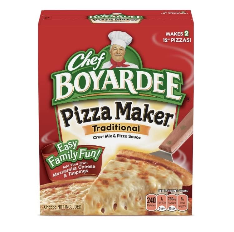 Chef Boyardee Pizza Maker Kit - Red & White DIY Pizza Making Set for Kids & Family | Perfect for Birthday Gifts, Cooking Classes & Family Bonding Activities