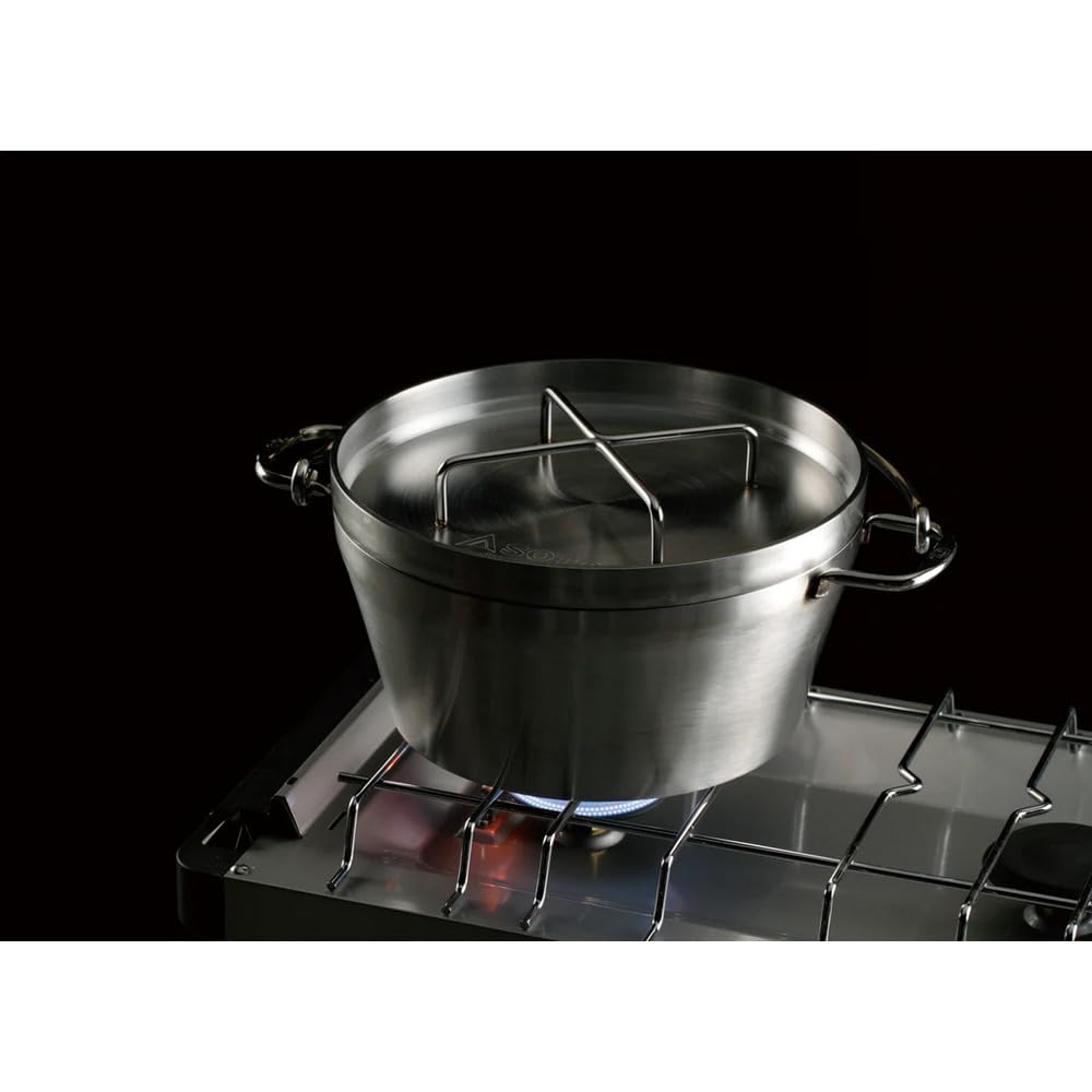 SOTO ST-908 Stainless Steel Dutch Oven - No Seasoning Required, Dishwasher Safe with Cleaning Rack, High Heat Retention & Rust Resistant - Perfect for Outdoor Camping, Backpacking & Home Cooking