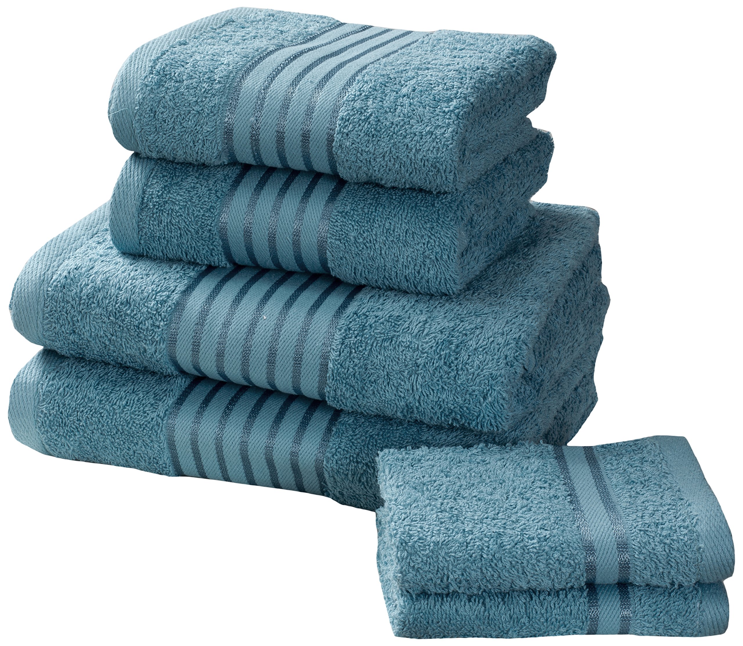 Premium 6-Piece Combed Cotton Towel Set in Turquoise - Soft & Absorbent Bath Towels for Home, Spa, or Gym Use - Windsor Collection