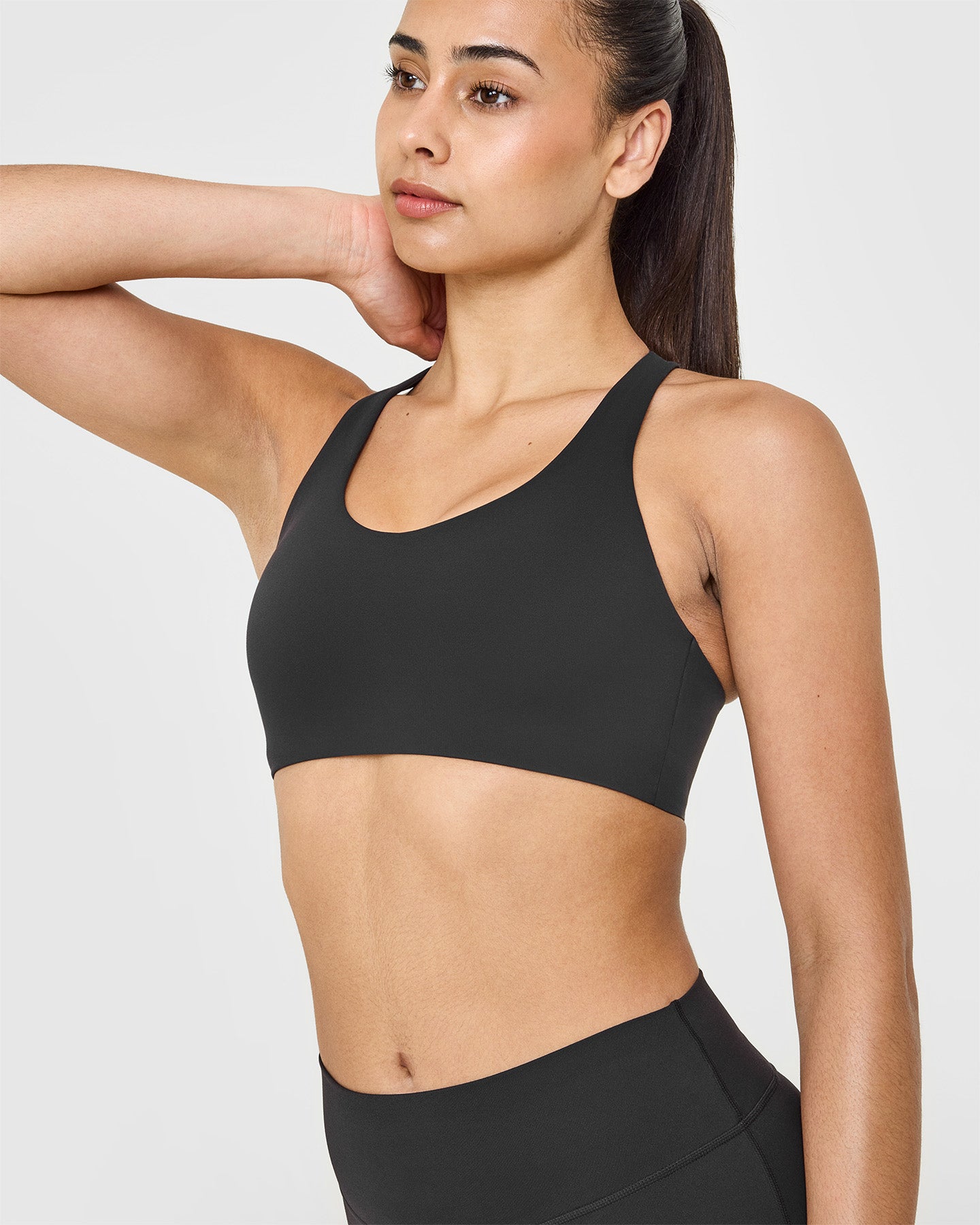 SoftMotion™ High Support Sports Bra for Women - Soft Black | Breathable & Comfortable Workout Top for Running, Yoga & Gym