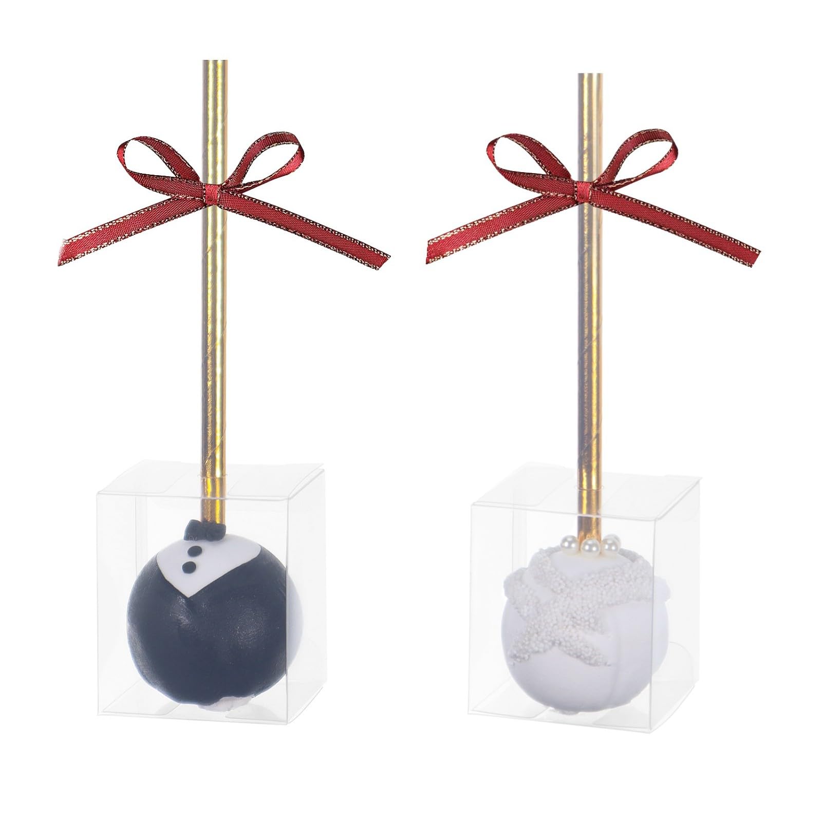 RomanticBaking 50 Pack Clear Cake Pop Boxes 1.75