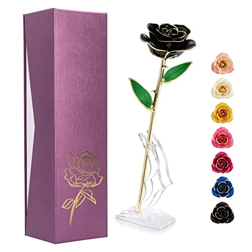 Black Rose With Purple Case